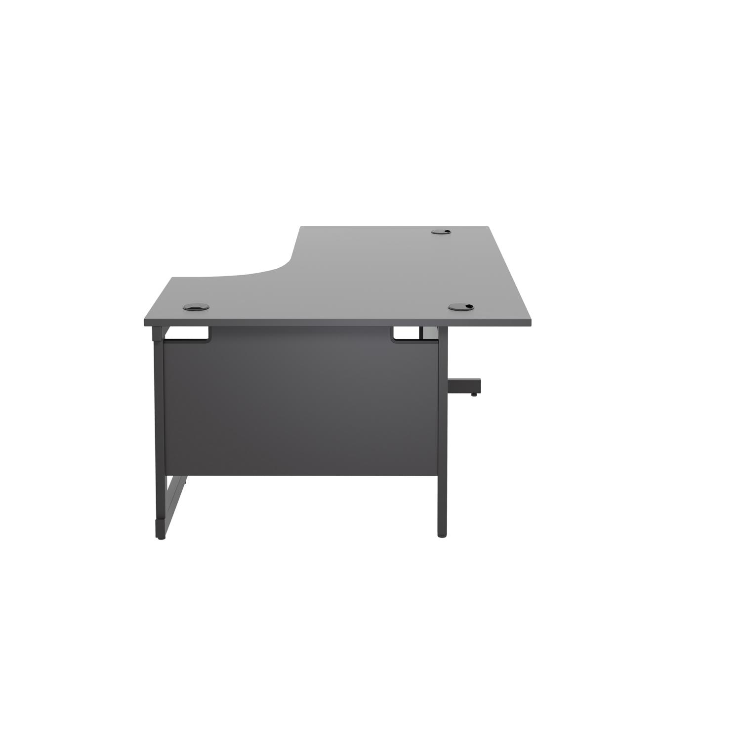 Single Upright Right Hand Radial Desk 1600 X 1200 Black/Black Single Upright Right Hand Radial Desk 1600 X 1200 Black/Black