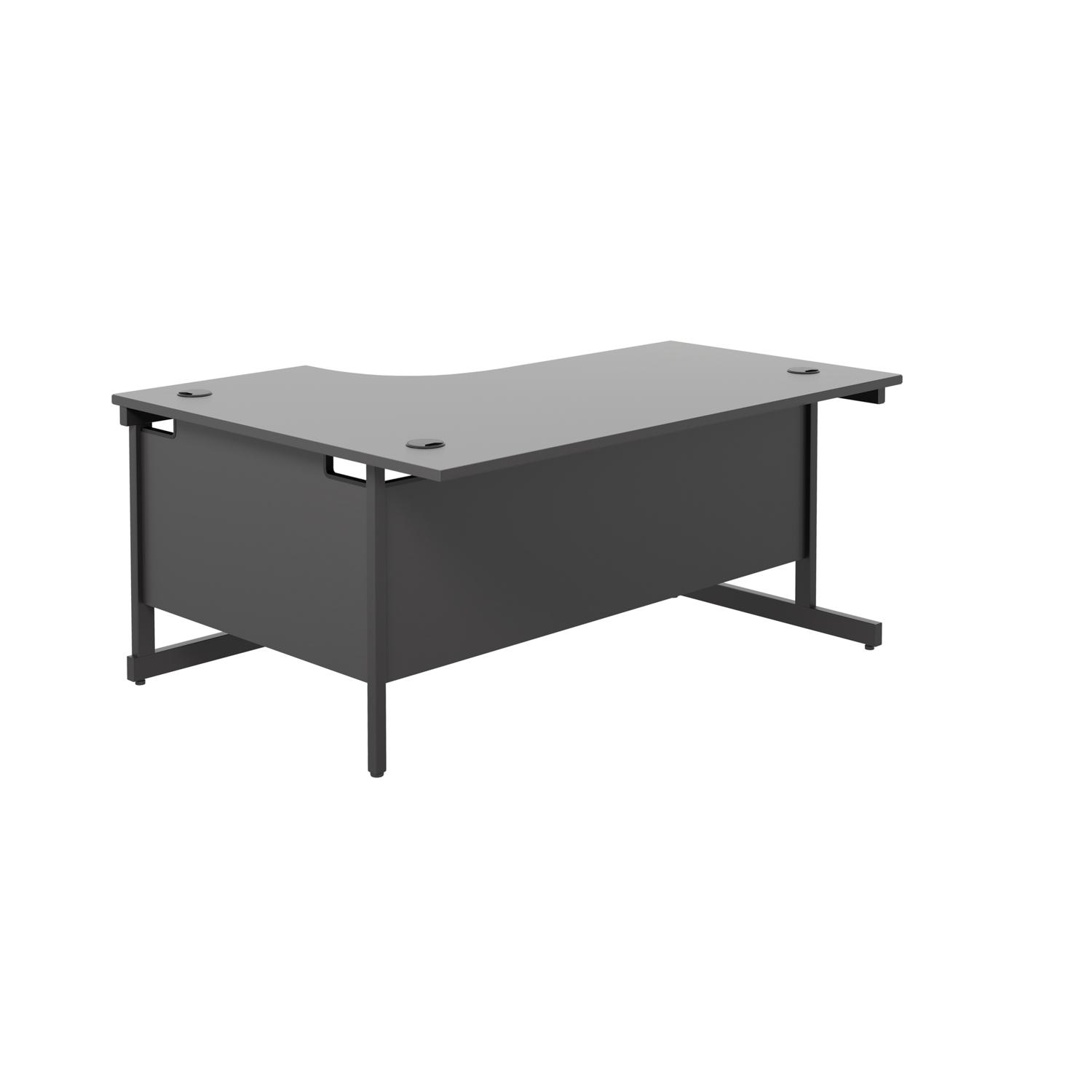 Single Upright Right Hand Radial Desk 1600 X 1200 Black/Black Single Upright Right Hand Radial Desk 1600 X 1200 Black/Black