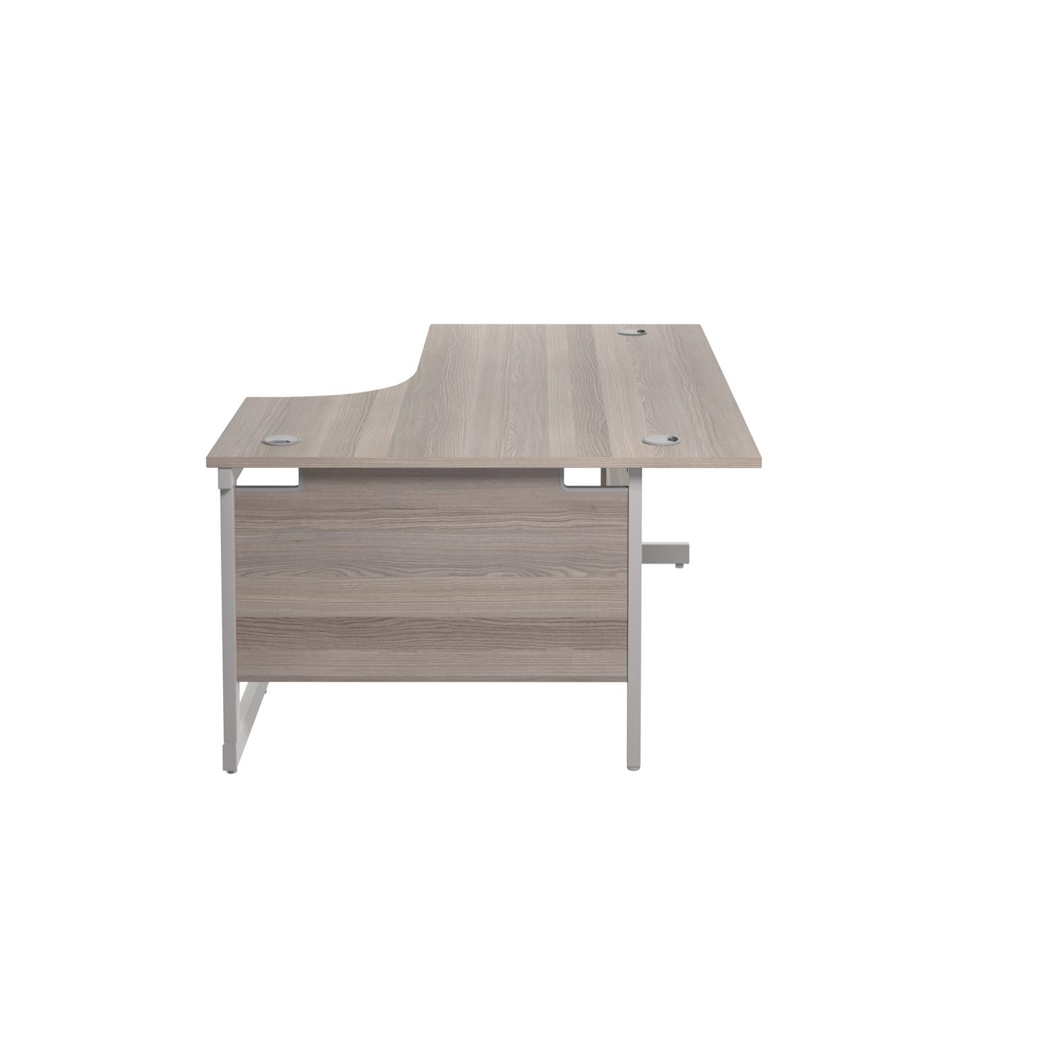 Single Upright Right Hand Radial Desk 1600 X 1200 Grey Oak/Silver Single Upright Right Hand Radial Desk 1600 X 1200 Grey Oak/Silver