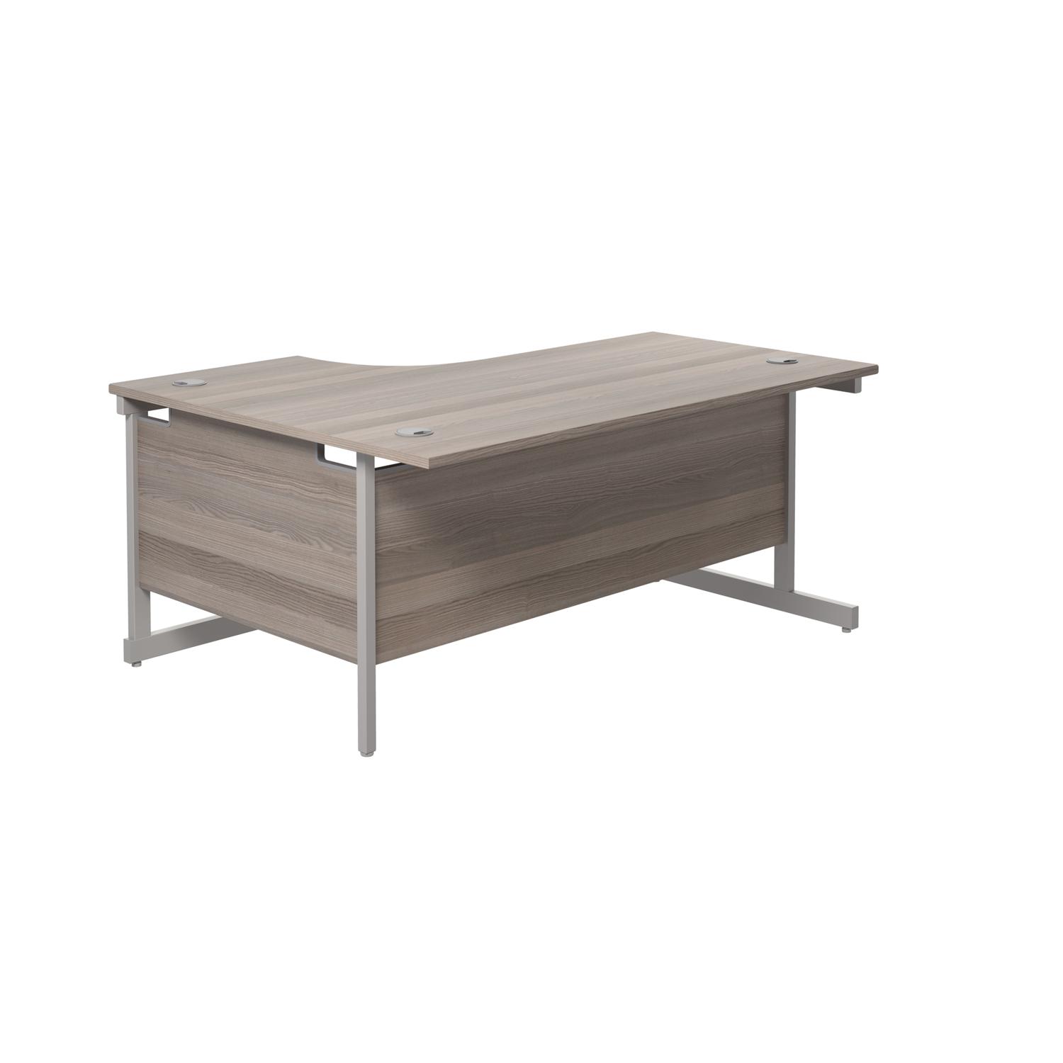 Single Upright Right Hand Radial Desk 1600 X 1200 Grey Oak/Silver Single Upright Right Hand Radial Desk 1600 X 1200 Grey Oak/Silver