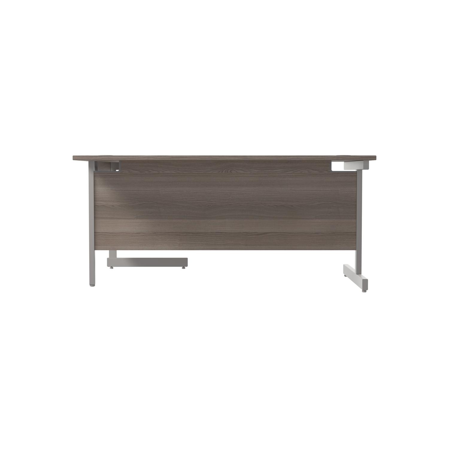 Single Upright Right Hand Radial Desk 1600 X 1200 Grey Oak/Silver Single Upright Right Hand Radial Desk 1600 X 1200 Grey Oak/Silver