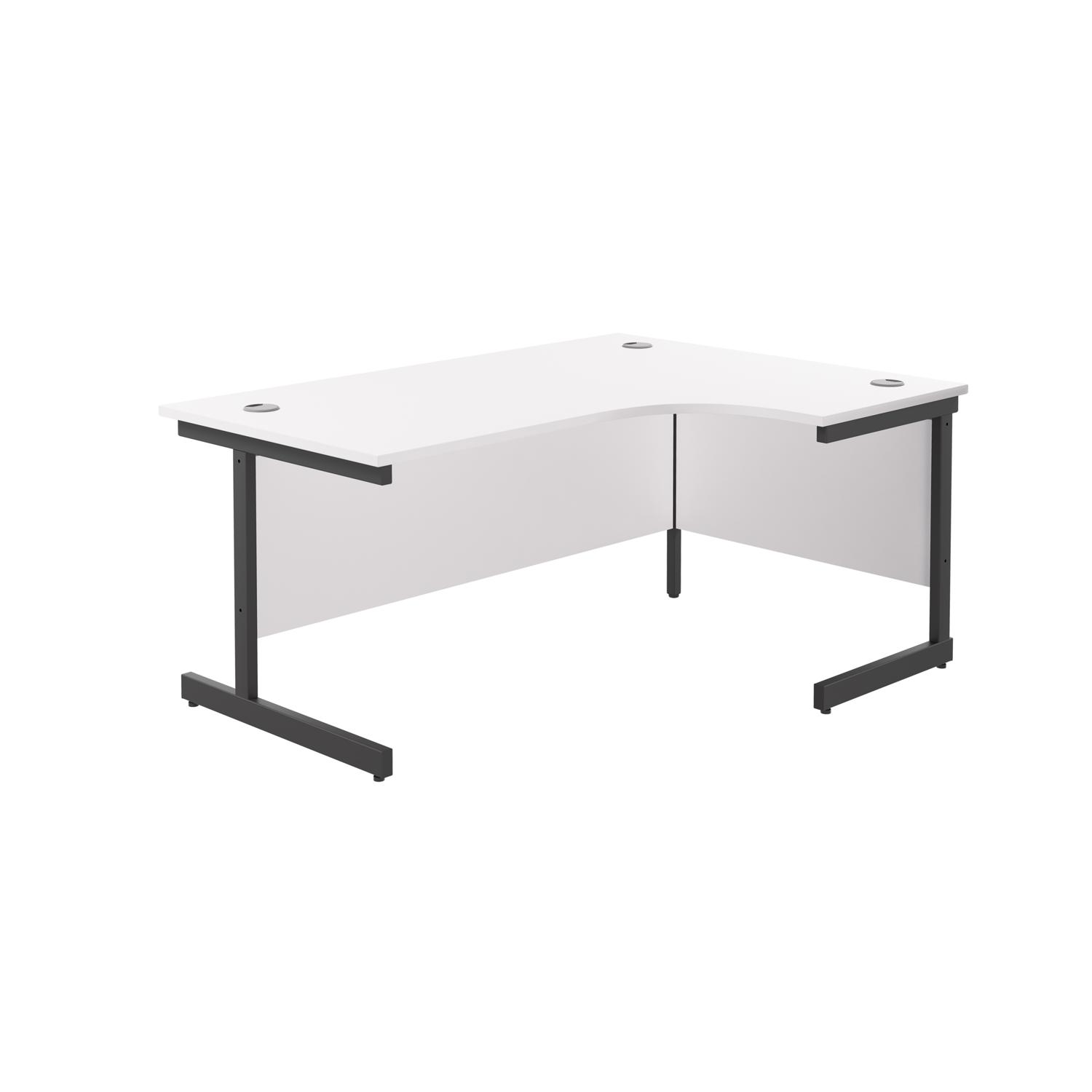 Single Upright Right Hand Radial Desk  1600 X 1200 White/Black