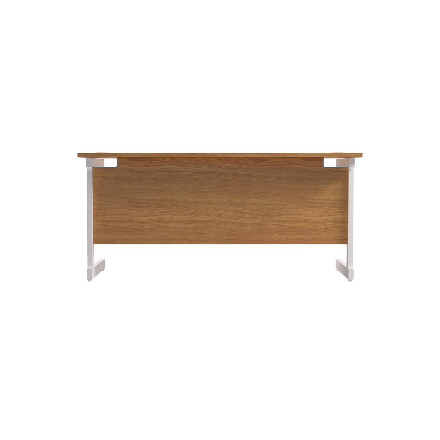 Single Upright Rectangular Desk: 600mm Deep  1600 X 600 Nova Oak/White