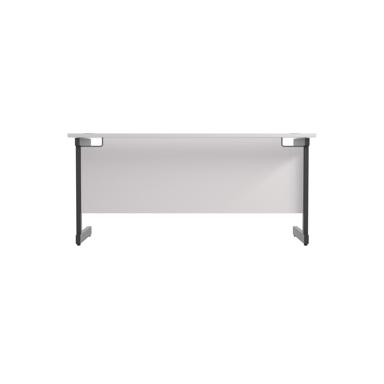 Single Upright Rectangular Desk: 600mm Deep  1600 X 600 White/Black
