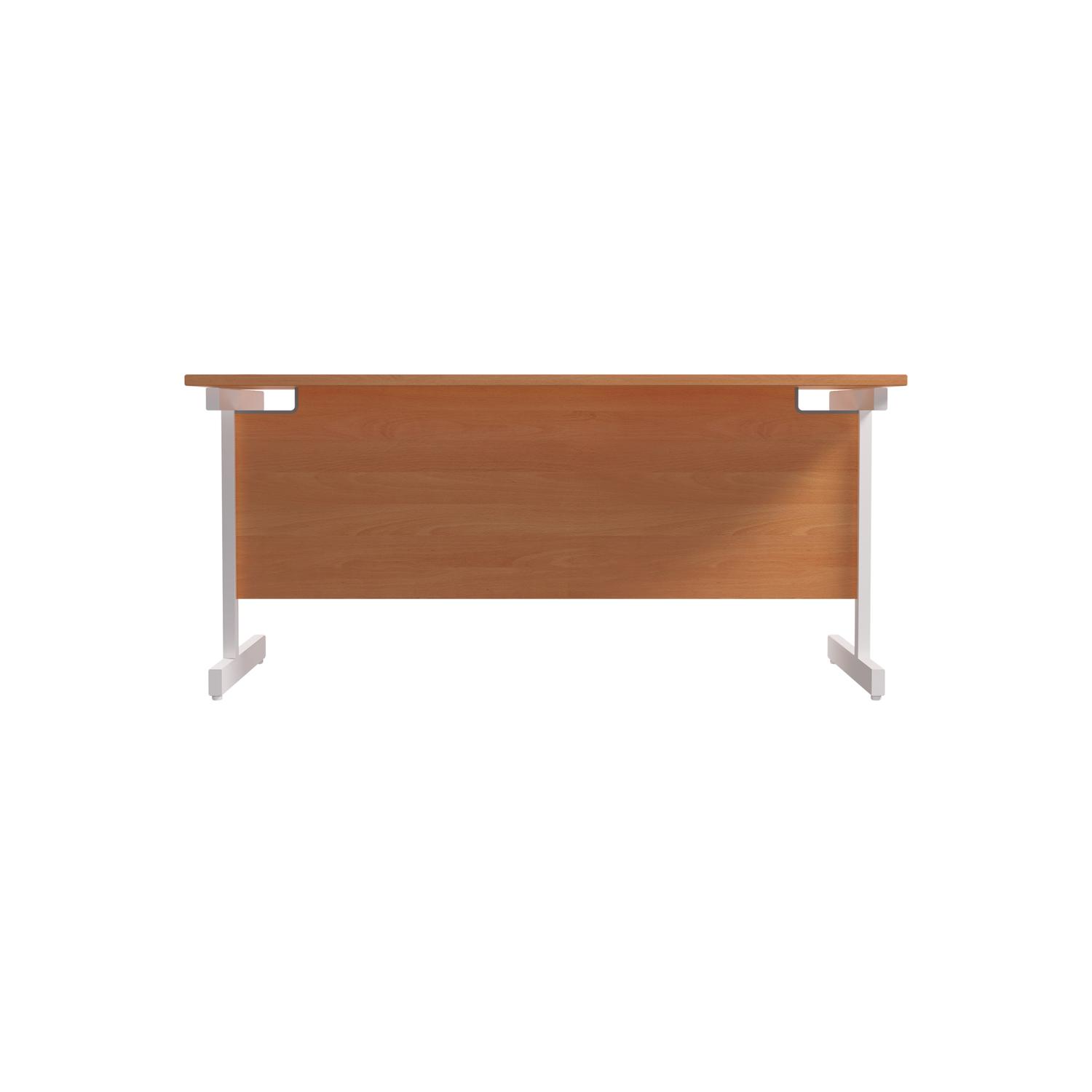 Single Upright Rectangular Desk: 800mm Deep  1600 X 800 Beech/White