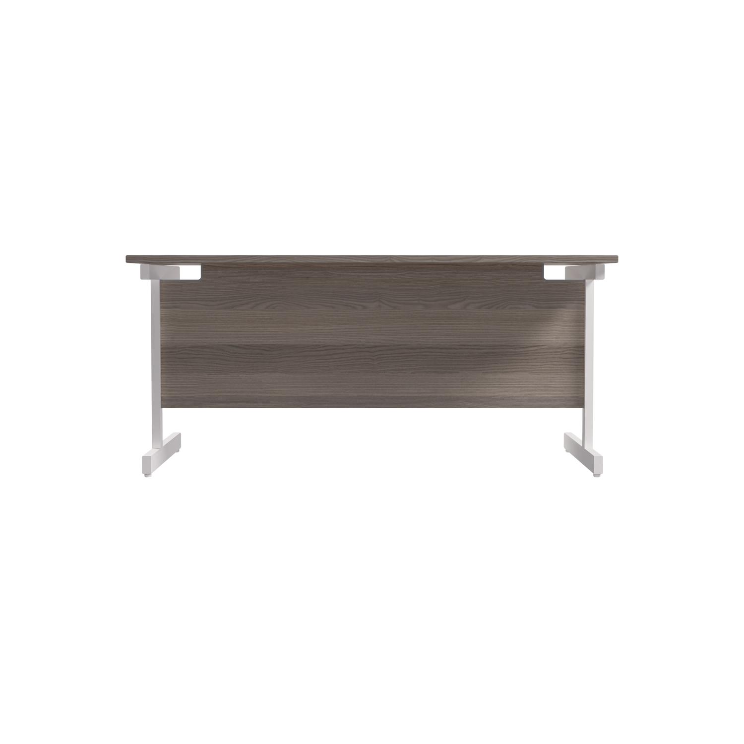 Single Upright Rectangular Desk: 800mm Deep 1600 X 800 Grey Oak/White Single Upright Rectangular Desk: 800mm Deep 1600 X 800 Grey Oak/White