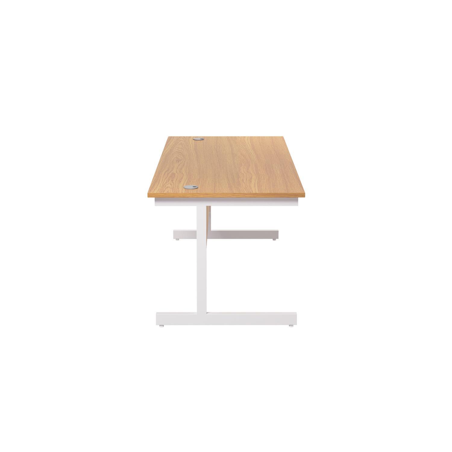 Single Upright Rectangular Desk: 800mm Deep 1600 X 800 Nova Oak/White Single Upright Rectangular Desk: 800mm Deep 1600 X 800 Nova Oak/White