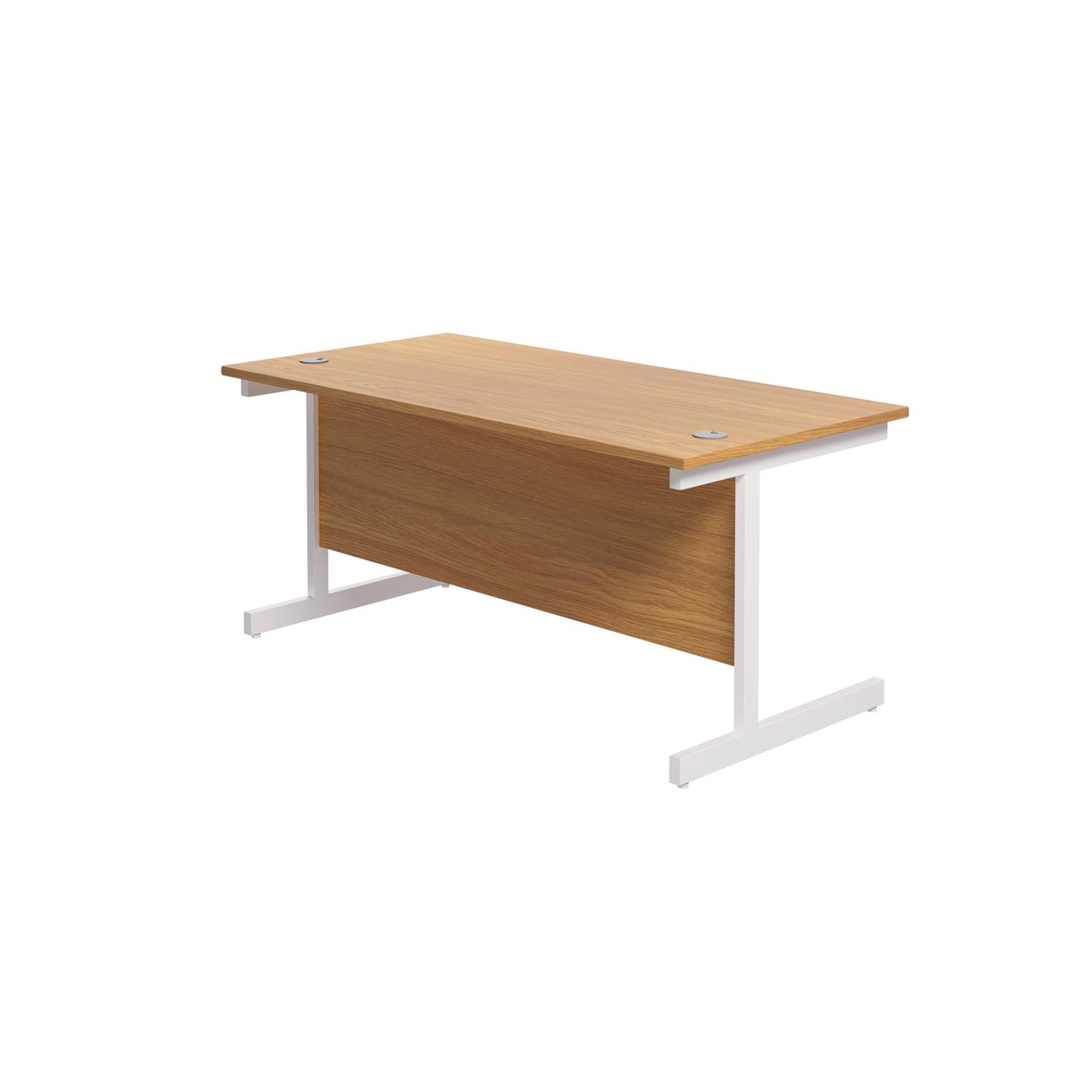 Single Upright Rectangular Desk: 800mm Deep 1600 X 800 Nova Oak/White Single Upright Rectangular Desk: 800mm Deep 1600 X 800 Nova Oak/White