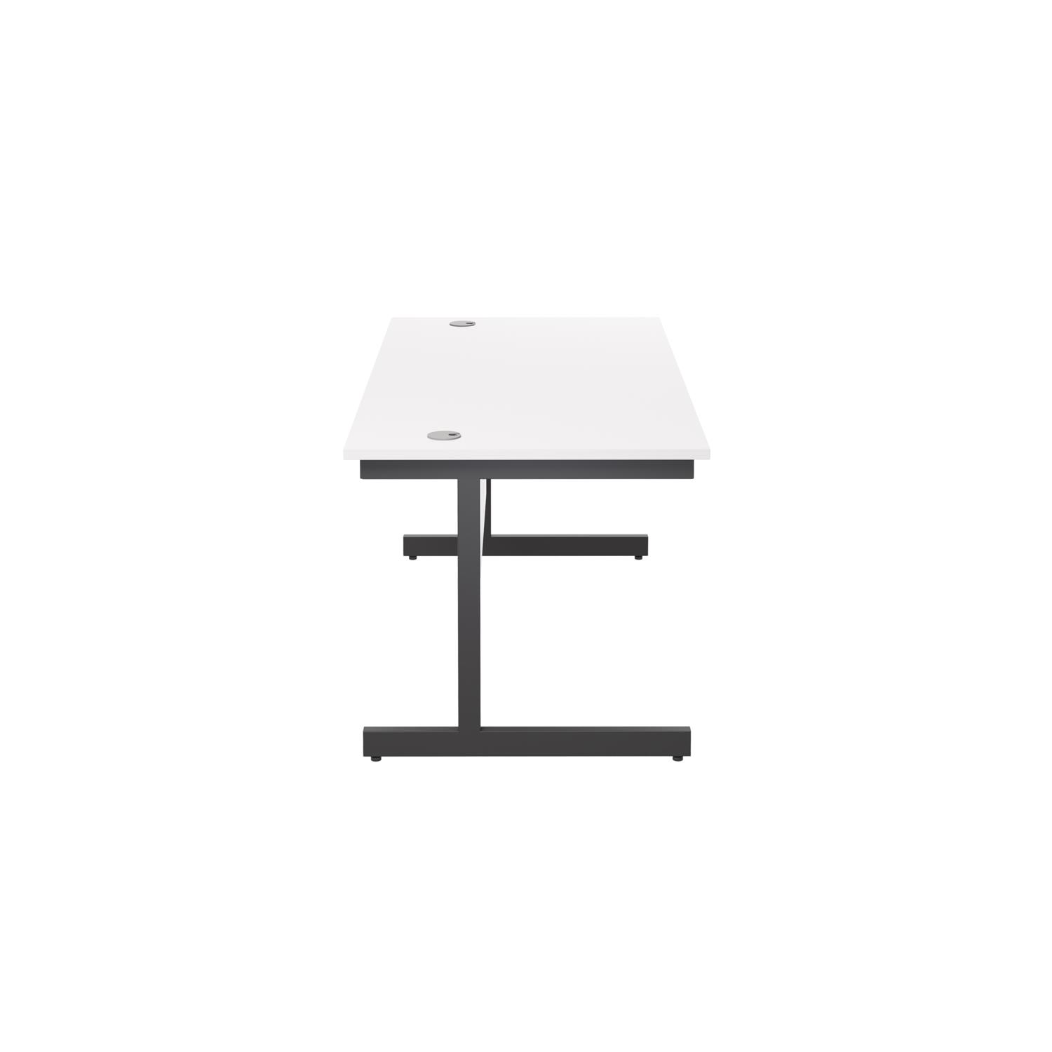 Single Upright Rectangular Desk: 800mm Deep  1600 X 800 White/Black