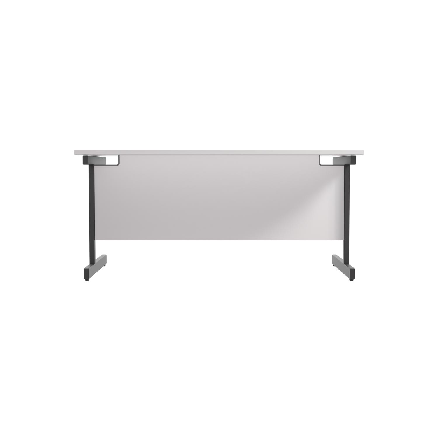Single Upright Rectangular Desk: 800mm Deep  1600 X 800 White/Black