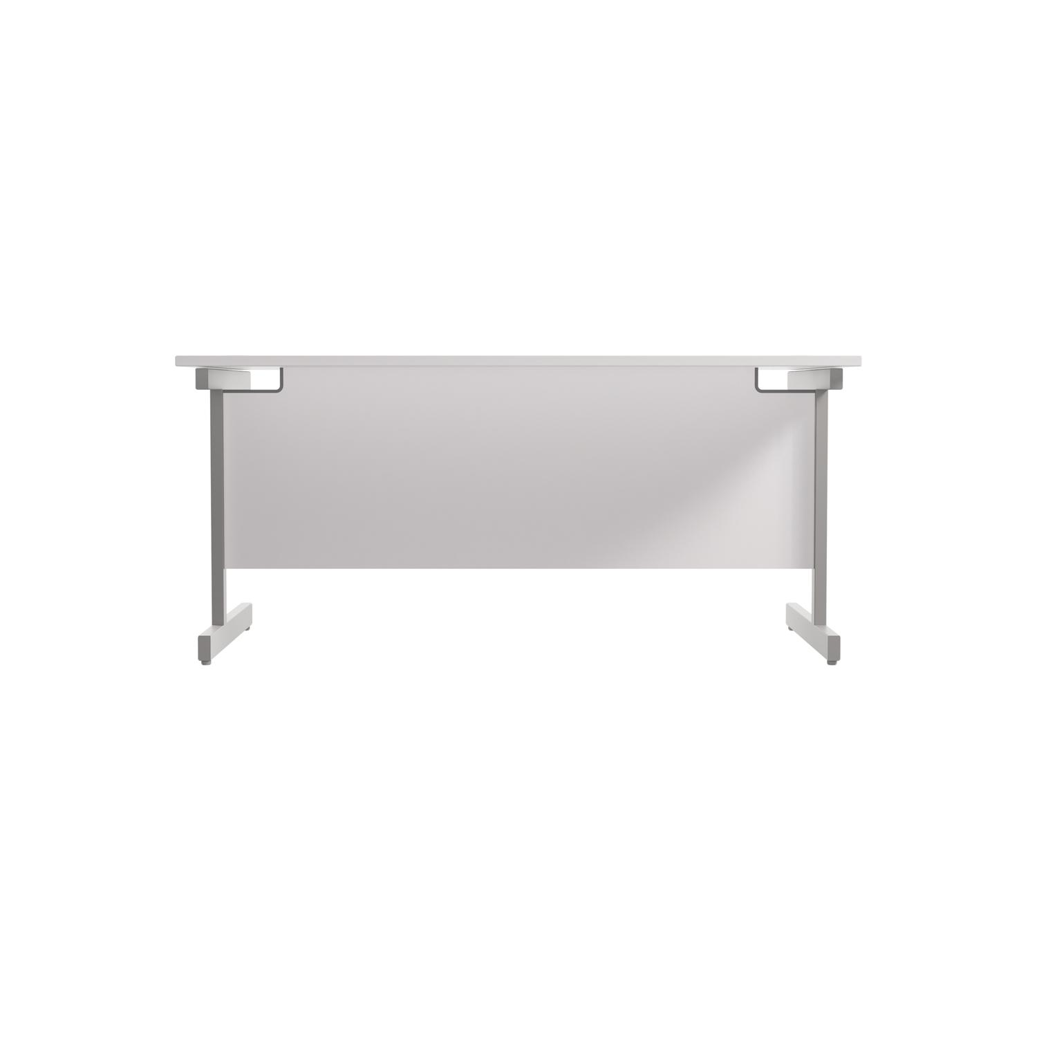 Single Upright Rectangular Desk: 800mm Deep 1600 X 800 White/Silver Single Upright Rectangular Desk: 800mm Deep 1600 X 800 White/Silver