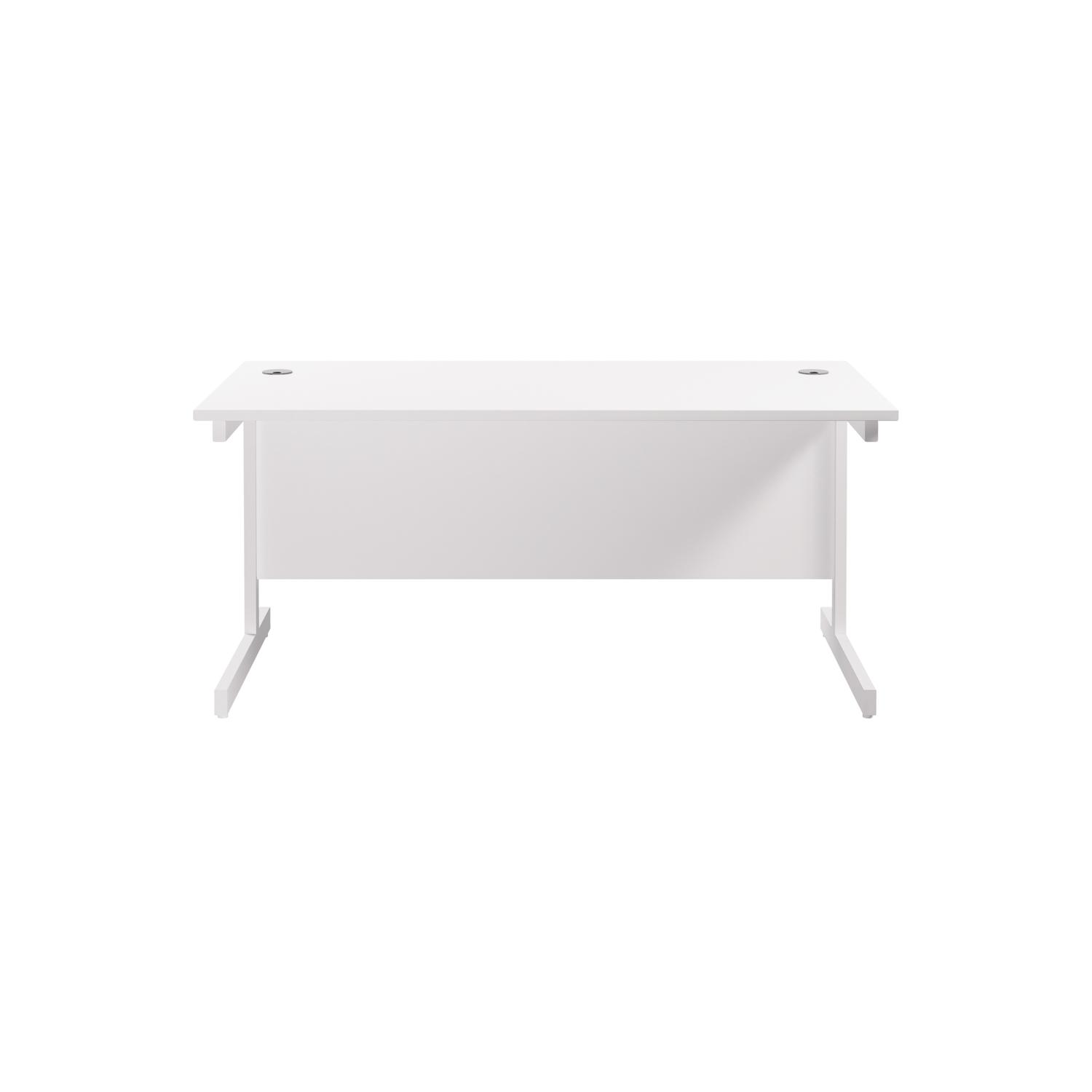 Single Upright Rectangular Desk: 800mm Deep 1600 X 800 White/White Single Upright Rectangular Desk: 800mm Deep 1600 X 800 White/White
