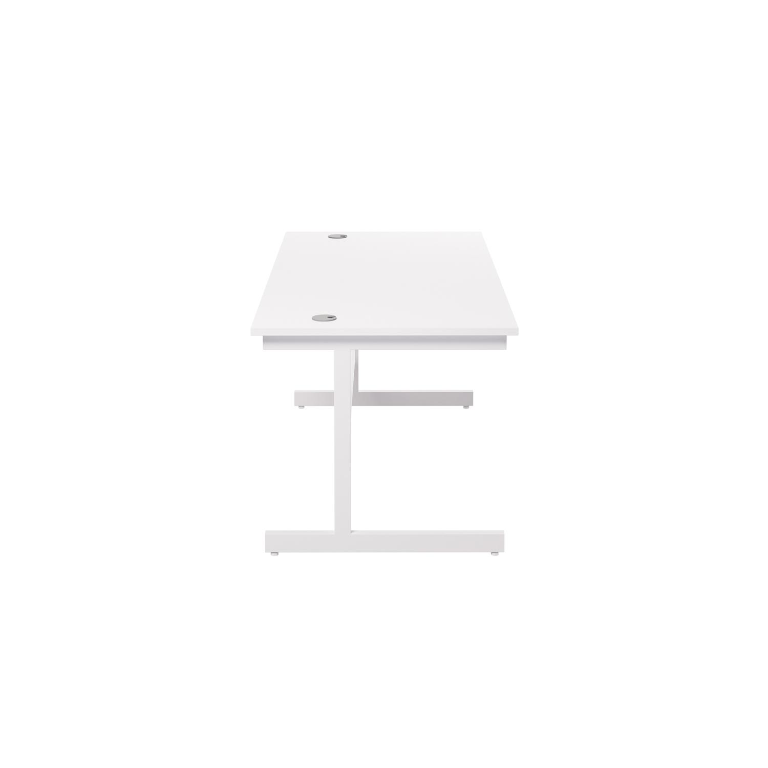 Single Upright Rectangular Desk: 800mm Deep 1600 X 800 White/White Single Upright Rectangular Desk: 800mm Deep 1600 X 800 White/White