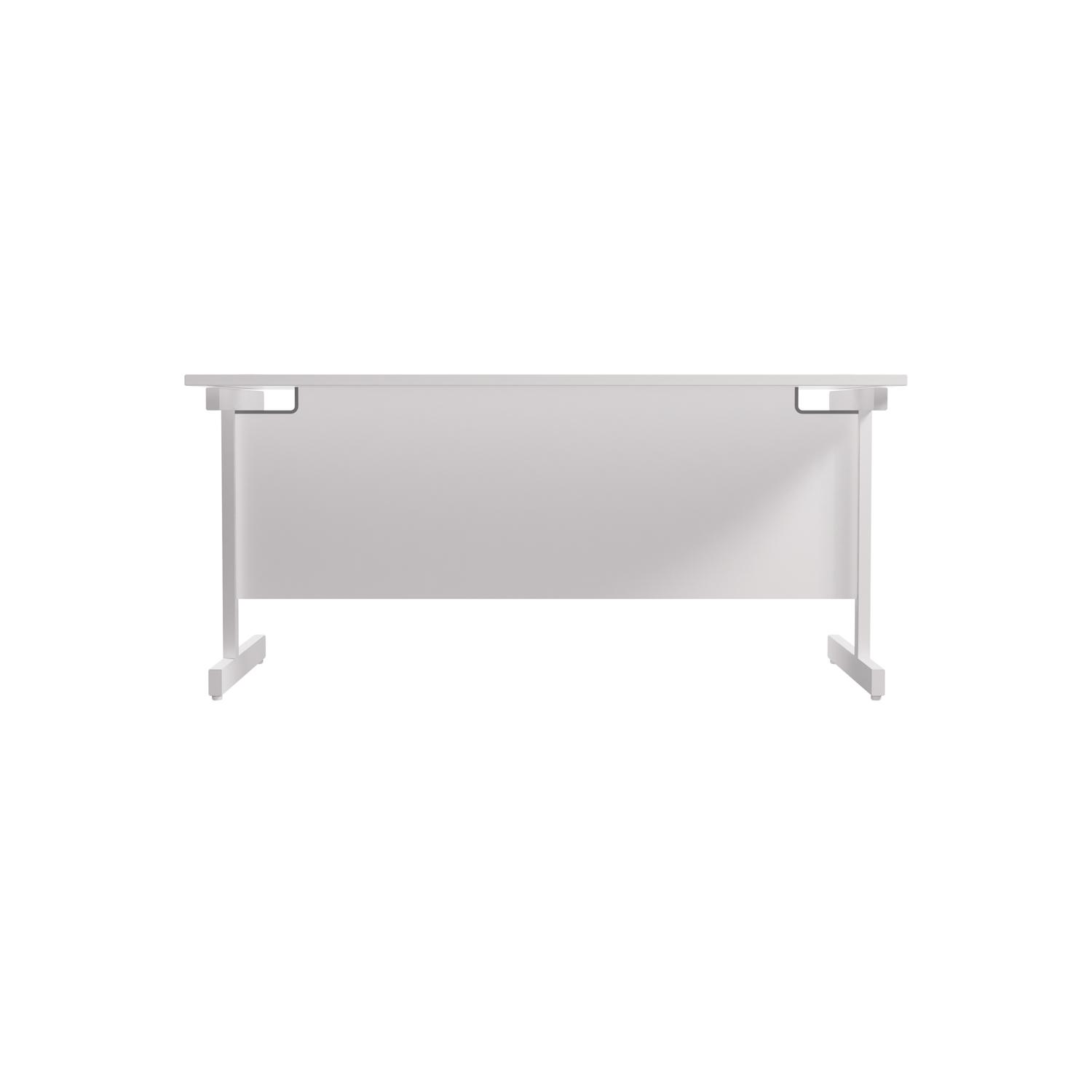 Single Upright Rectangular Desk: 800mm Deep 1600 X 800 White/White Single Upright Rectangular Desk: 800mm Deep 1600 X 800 White/White