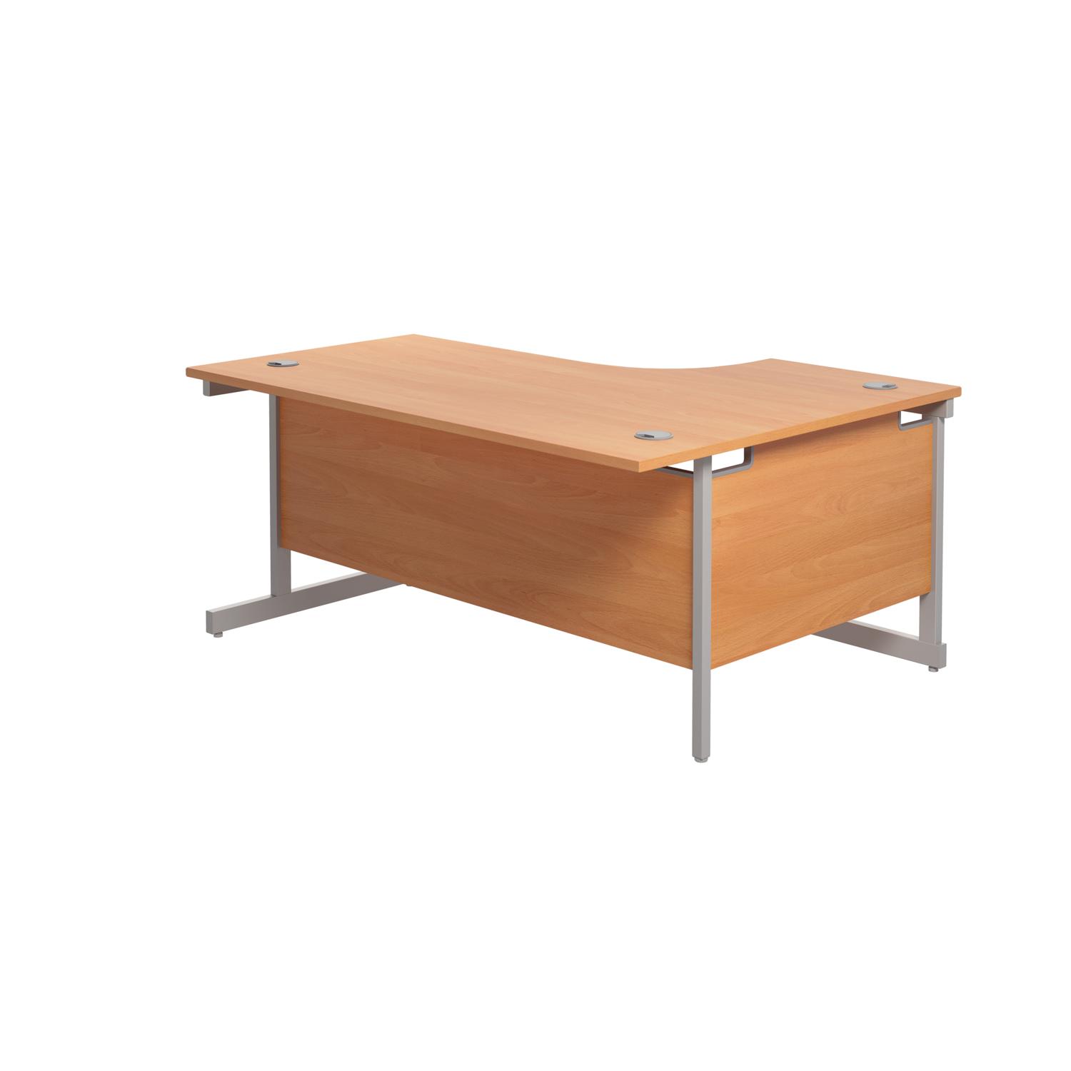 Single Upright Left Hand Radial Desk 1800 X 1200 Beech/Silver Single Upright Left Hand Radial Desk 1800 X 1200 Beech/Silver