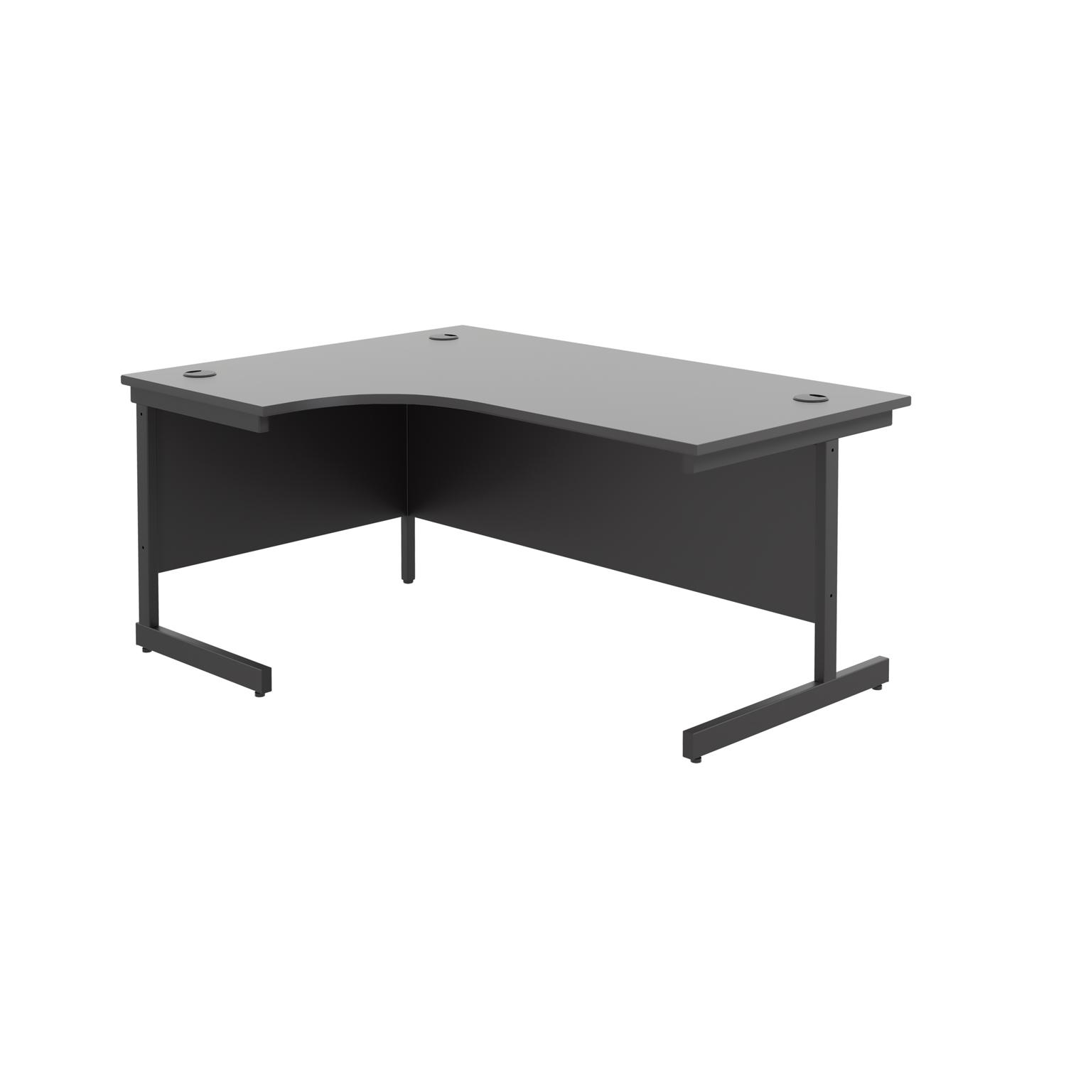 Single Upright Left Hand Radial Desk  1800 X 1200 Black/Black