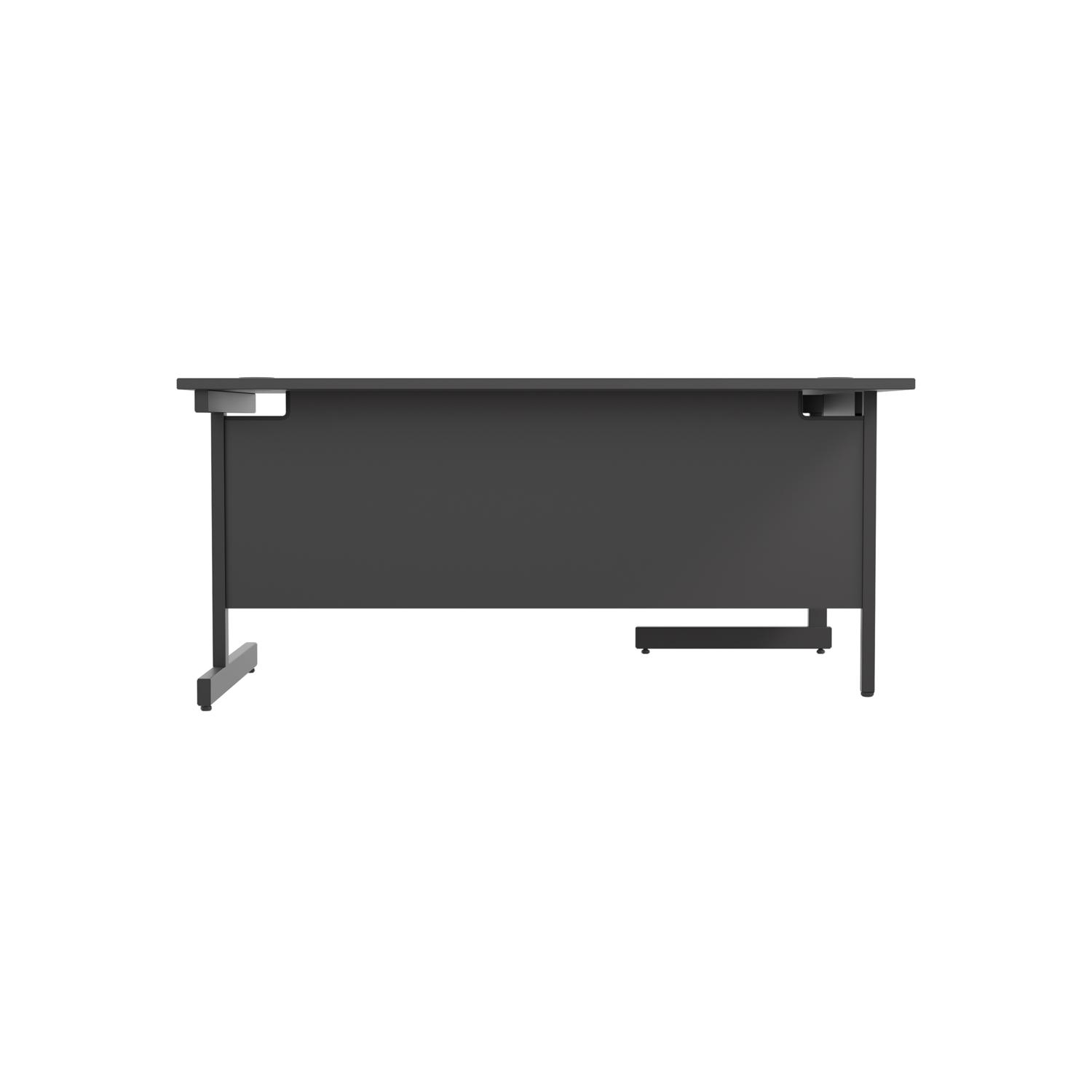 Single Upright Left Hand Radial Desk  1800 X 1200 Black/Black