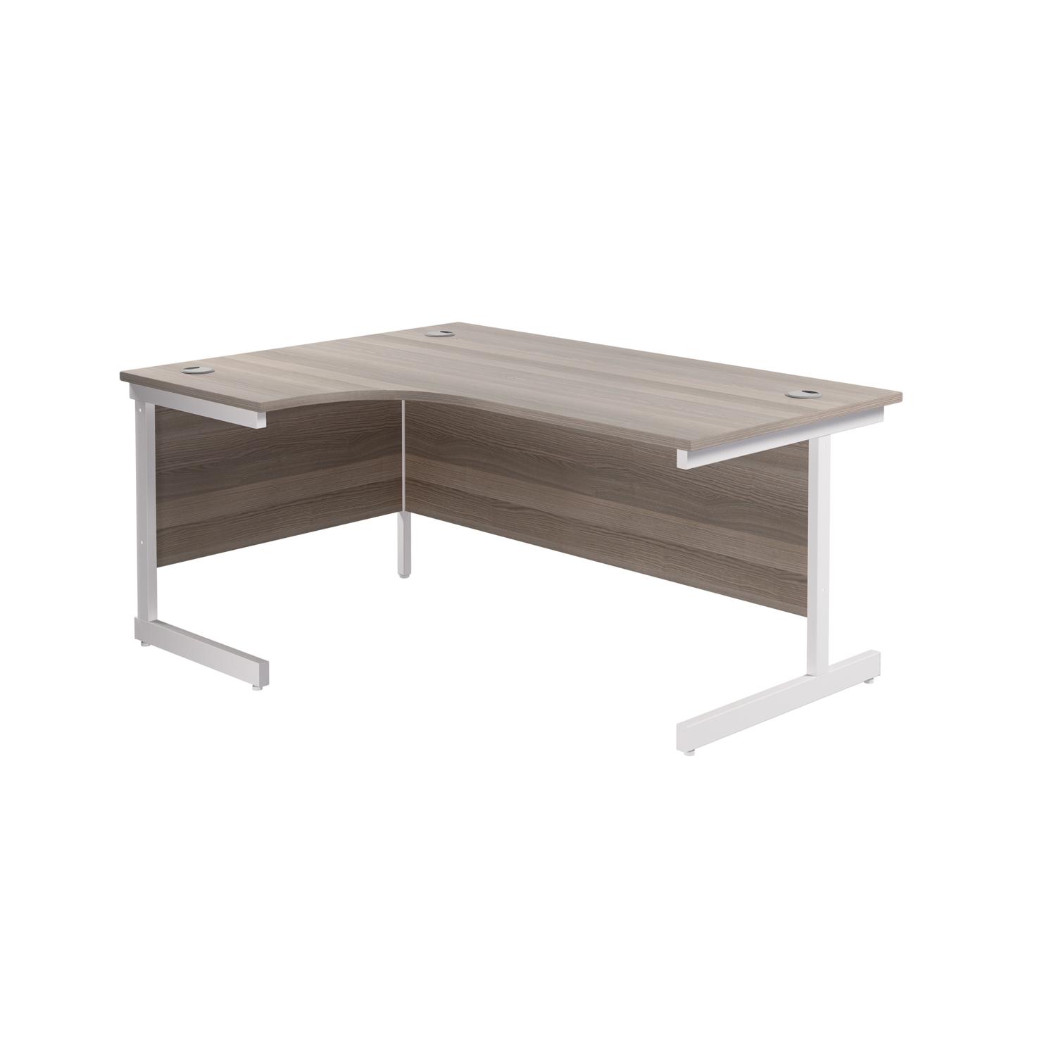 Single Upright Left Hand Radial Desk 1800 X 1200 Grey Oak/White Single Upright Left Hand Radial Desk 1800 X 1200 Grey Oak/White