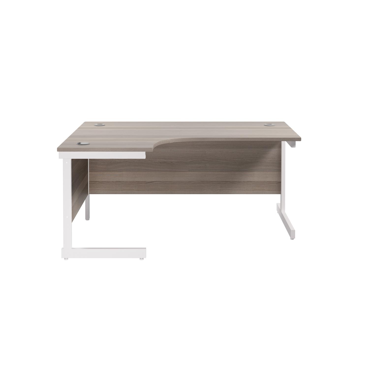 Single Upright Left Hand Radial Desk 1800 X 1200 Grey Oak/White Single Upright Left Hand Radial Desk 1800 X 1200 Grey Oak/White