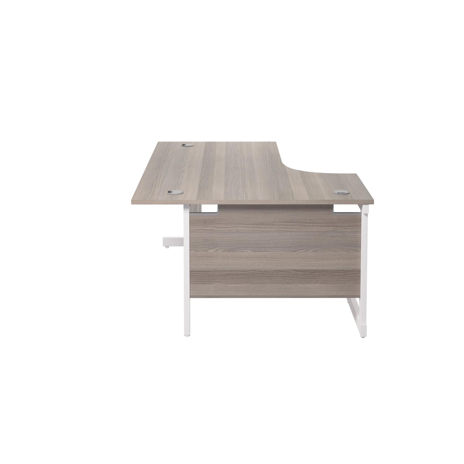 Single Upright Left Hand Radial Desk 1800 X 1200 Grey Oak/White Single Upright Left Hand Radial Desk 1800 X 1200 Grey Oak/White