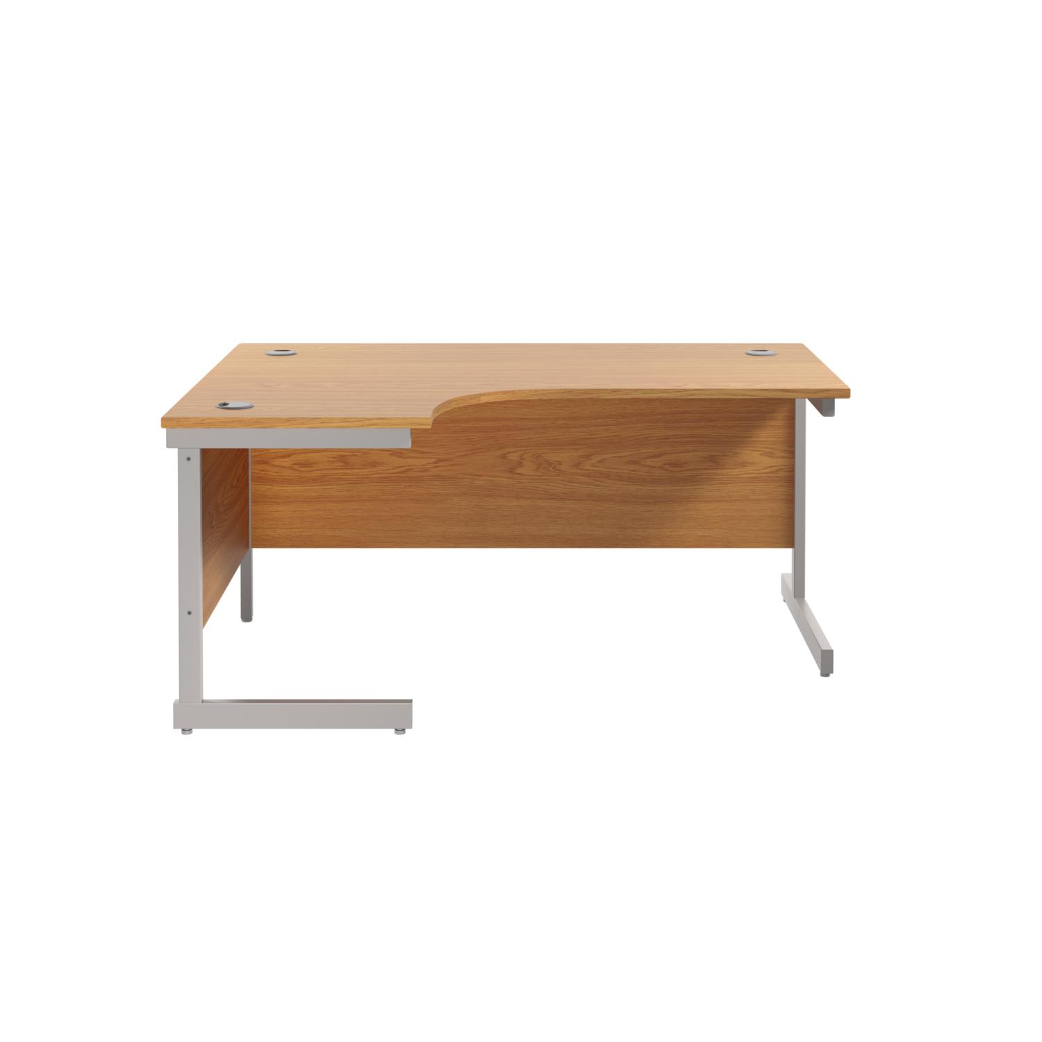 Single Upright Left Hand Radial Desk 1800 X 1200 Nova Oak/Silver Single Upright Left Hand Radial Desk 1800 X 1200 Nova Oak/Silver