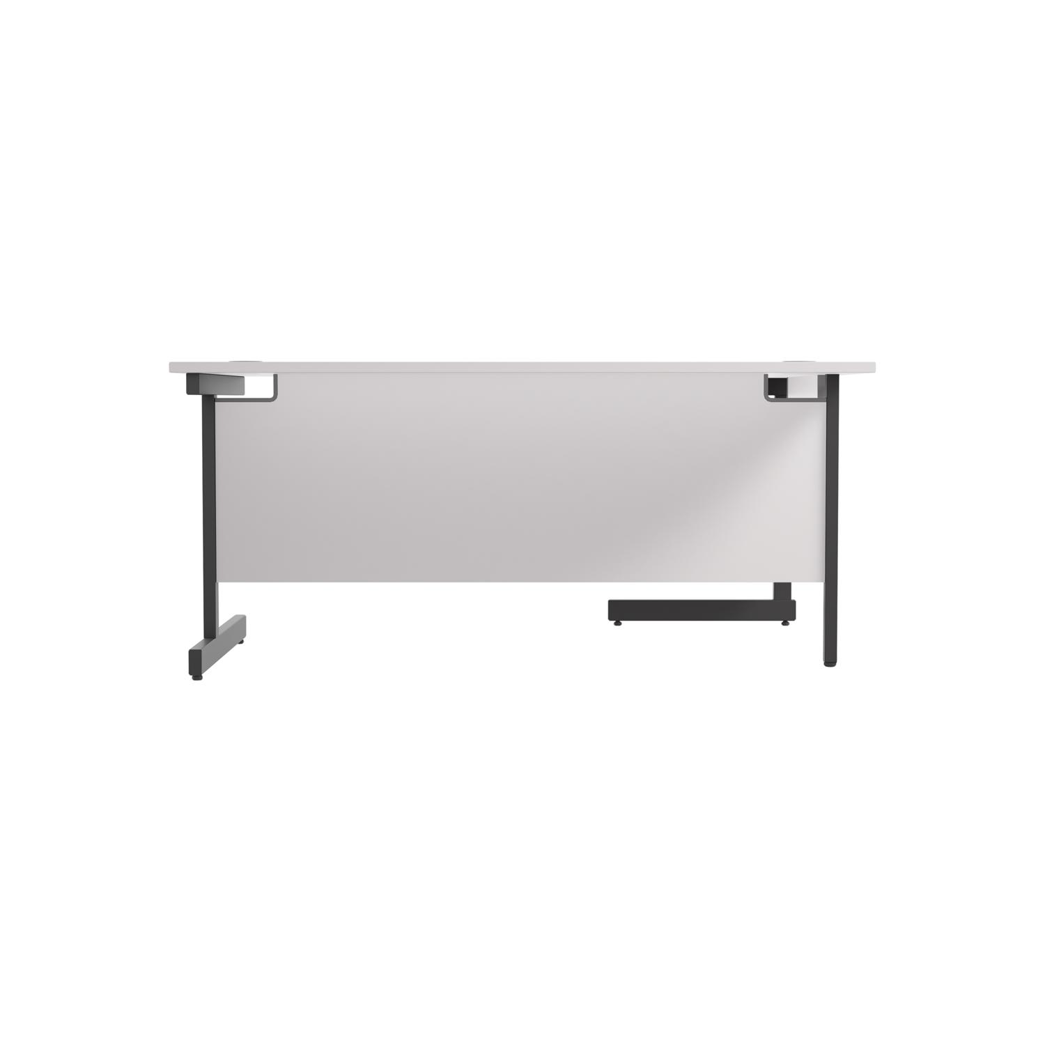 Single Upright Left Hand Radial Desk  1800 X 1200 White/Black