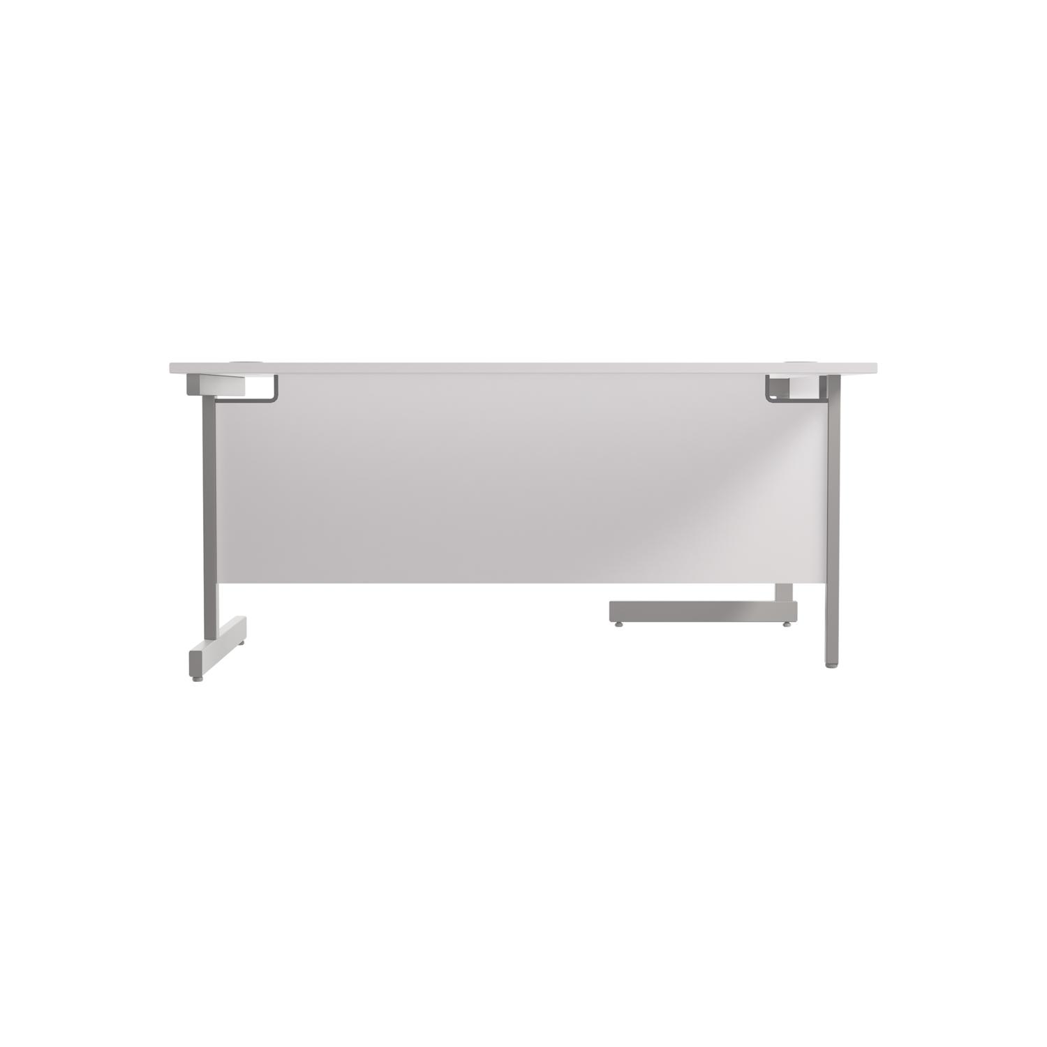 Single Upright Left Hand Radial Desk  1800 X 1200 White/Silver
