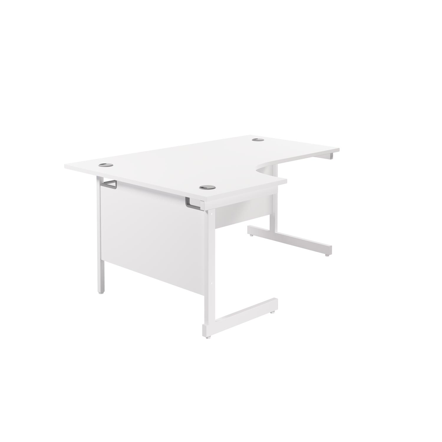 Single Upright Left Hand Radial Desk  1800 X 1200 White/White