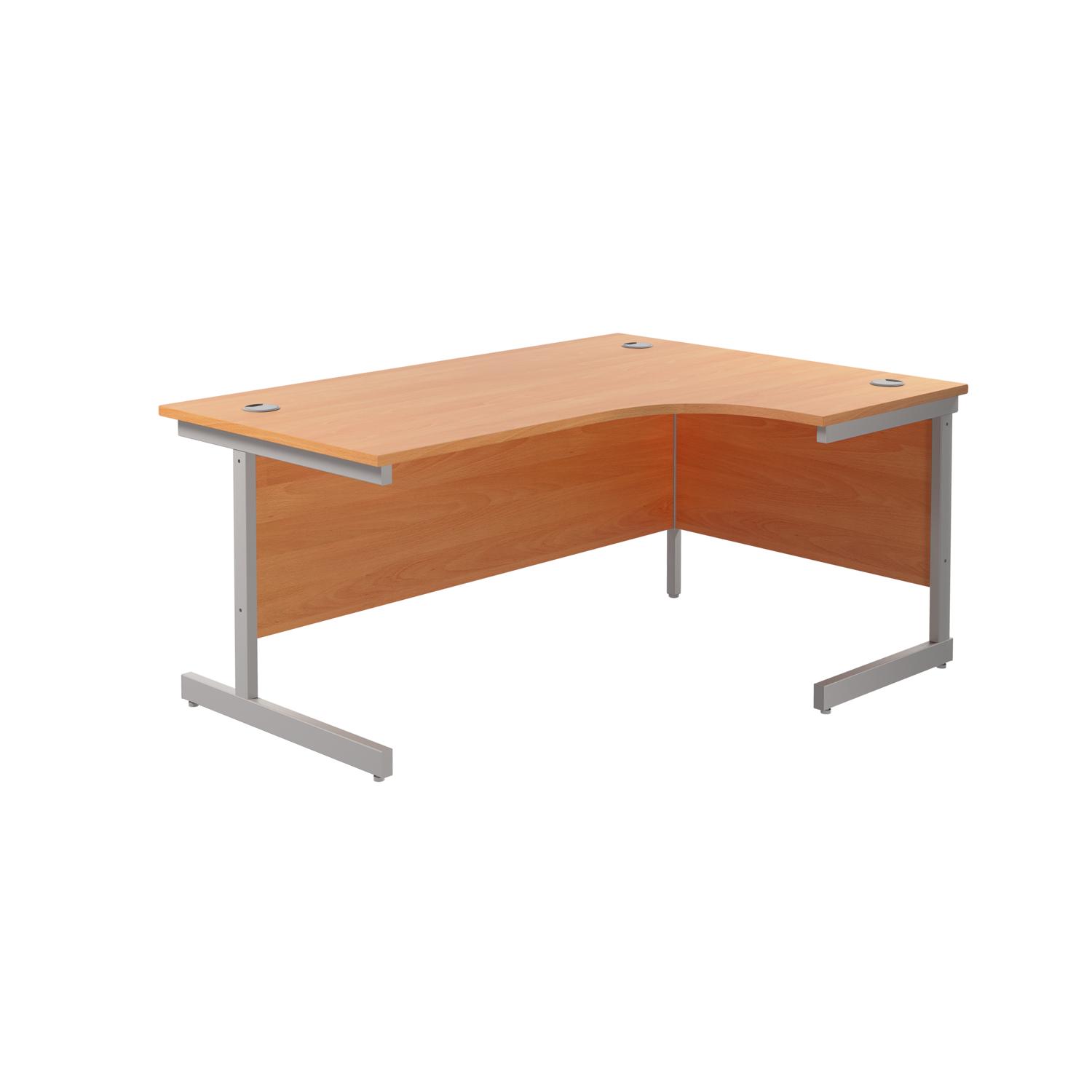Single Upright Right Hand Radial Desk 1800 X 1200 Beech/Silver Single Upright Right Hand Radial Desk 1800 X 1200 Beech/Silver
