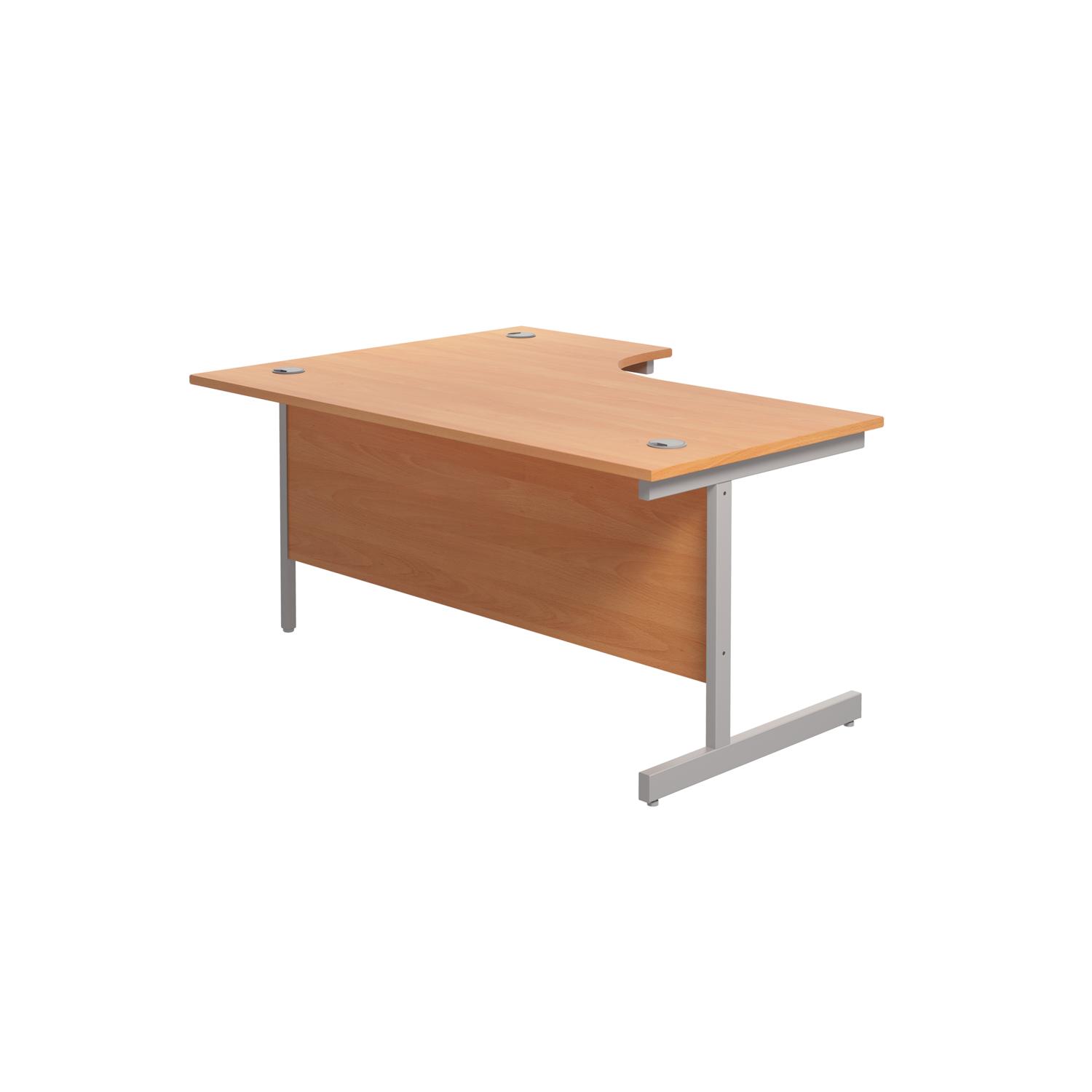Single Upright Right Hand Radial Desk 1800 X 1200 Beech/Silver Single Upright Right Hand Radial Desk 1800 X 1200 Beech/Silver