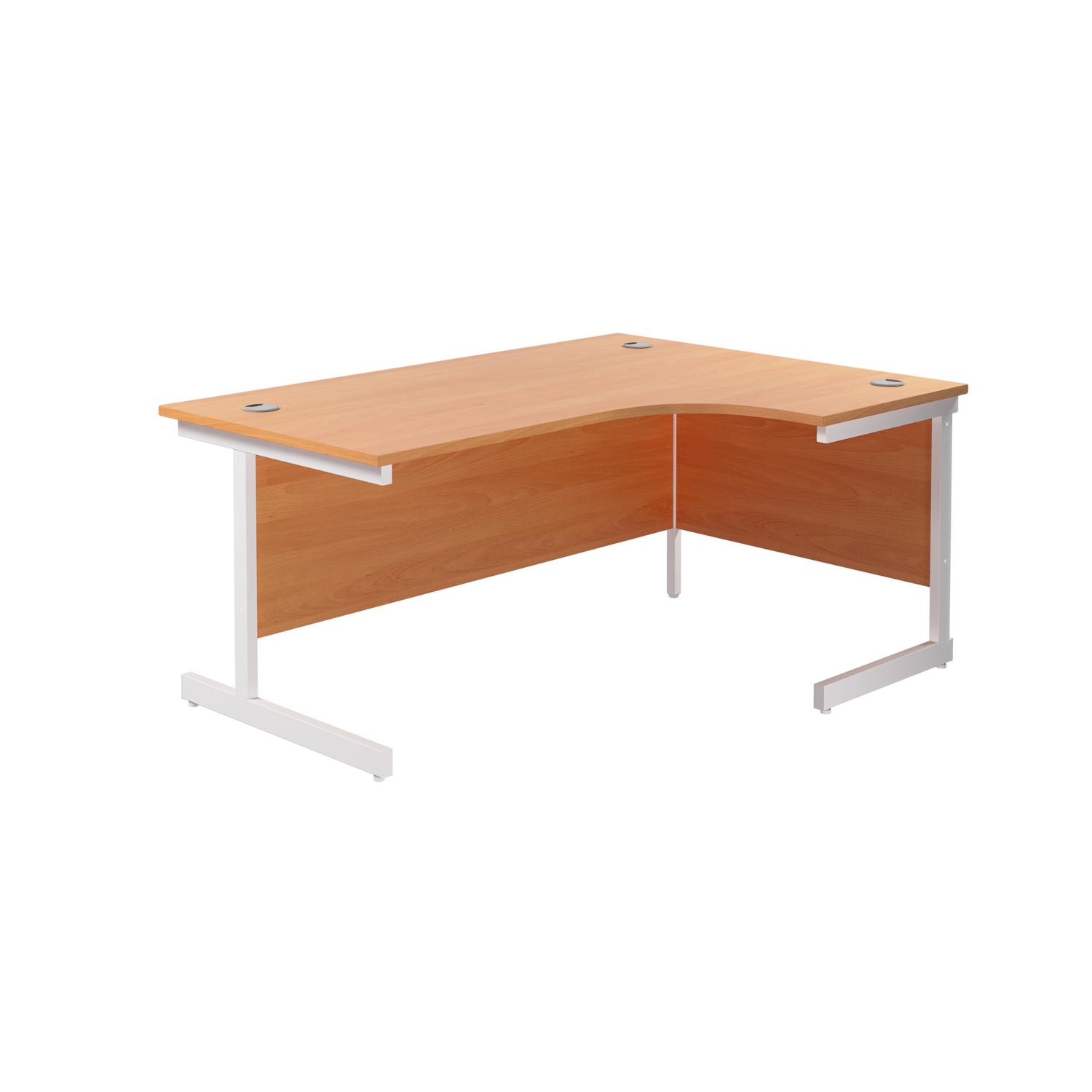Single Upright Right Hand Radial Desk (Beech/White)