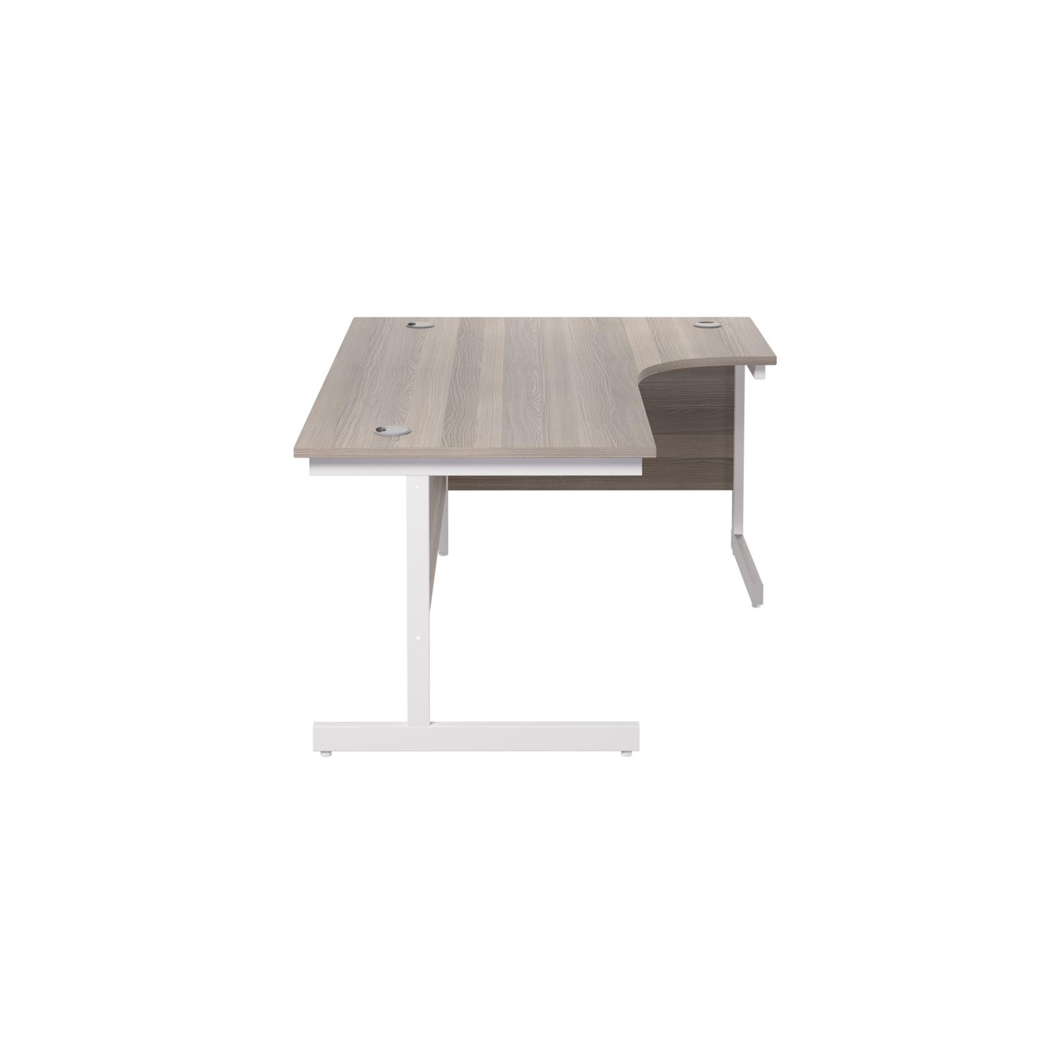Single Upright Right Hand Radial Desk 1800 X 1200 Grey Oak/White Single Upright Right Hand Radial Desk 1800 X 1200 Grey Oak/White