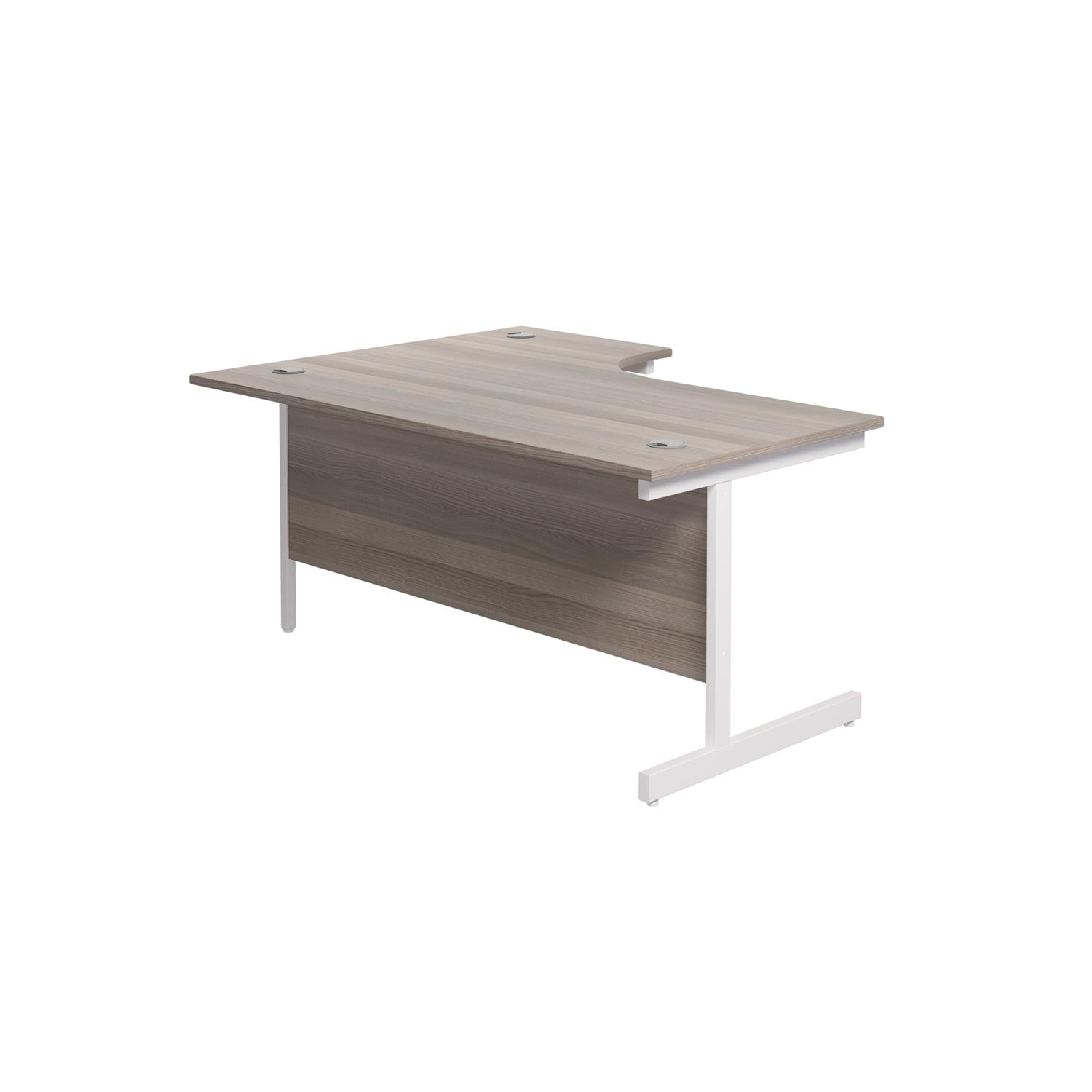 Single Upright Right Hand Radial Desk 1800 X 1200 Grey Oak/White Single Upright Right Hand Radial Desk 1800 X 1200 Grey Oak/White