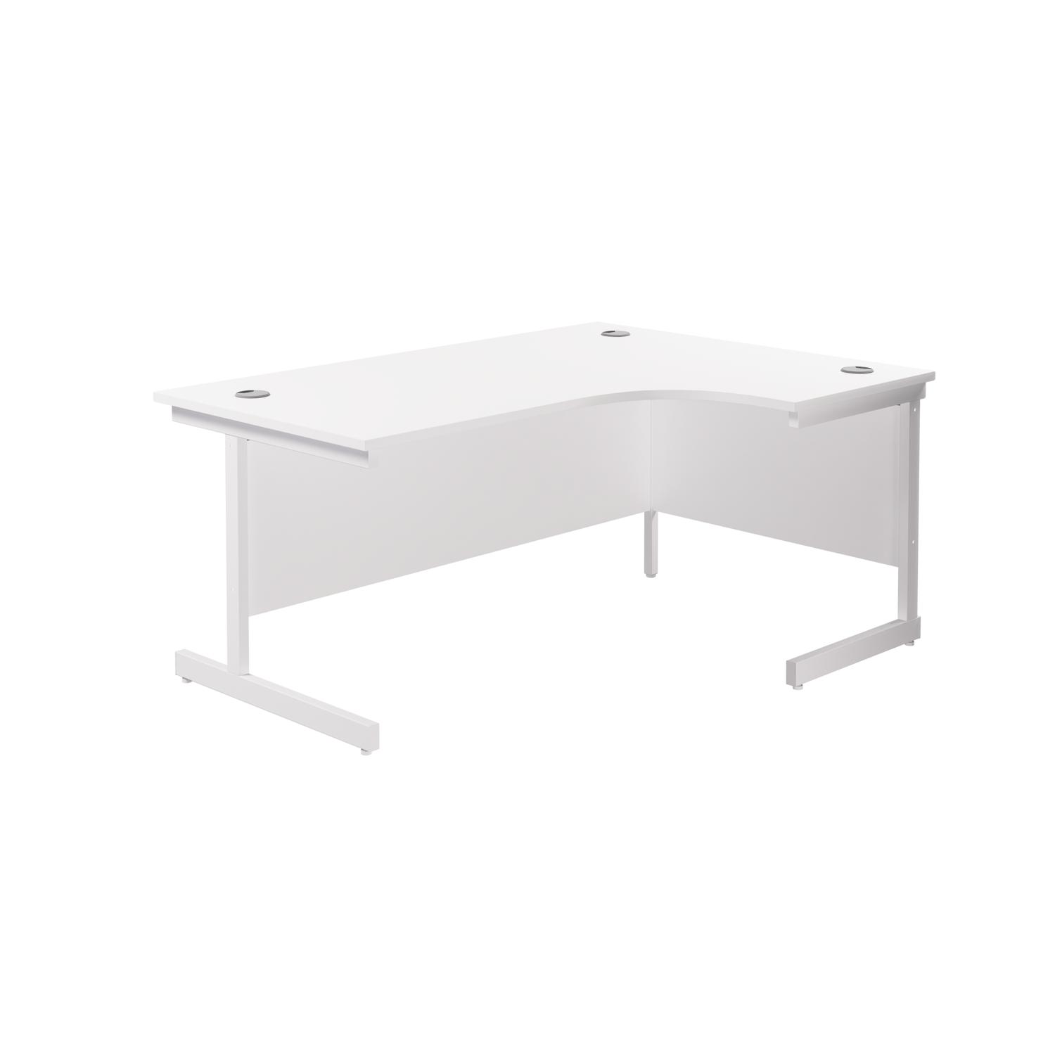 Single Upright Right Hand Radial Desk  1800 X 1200 White/White