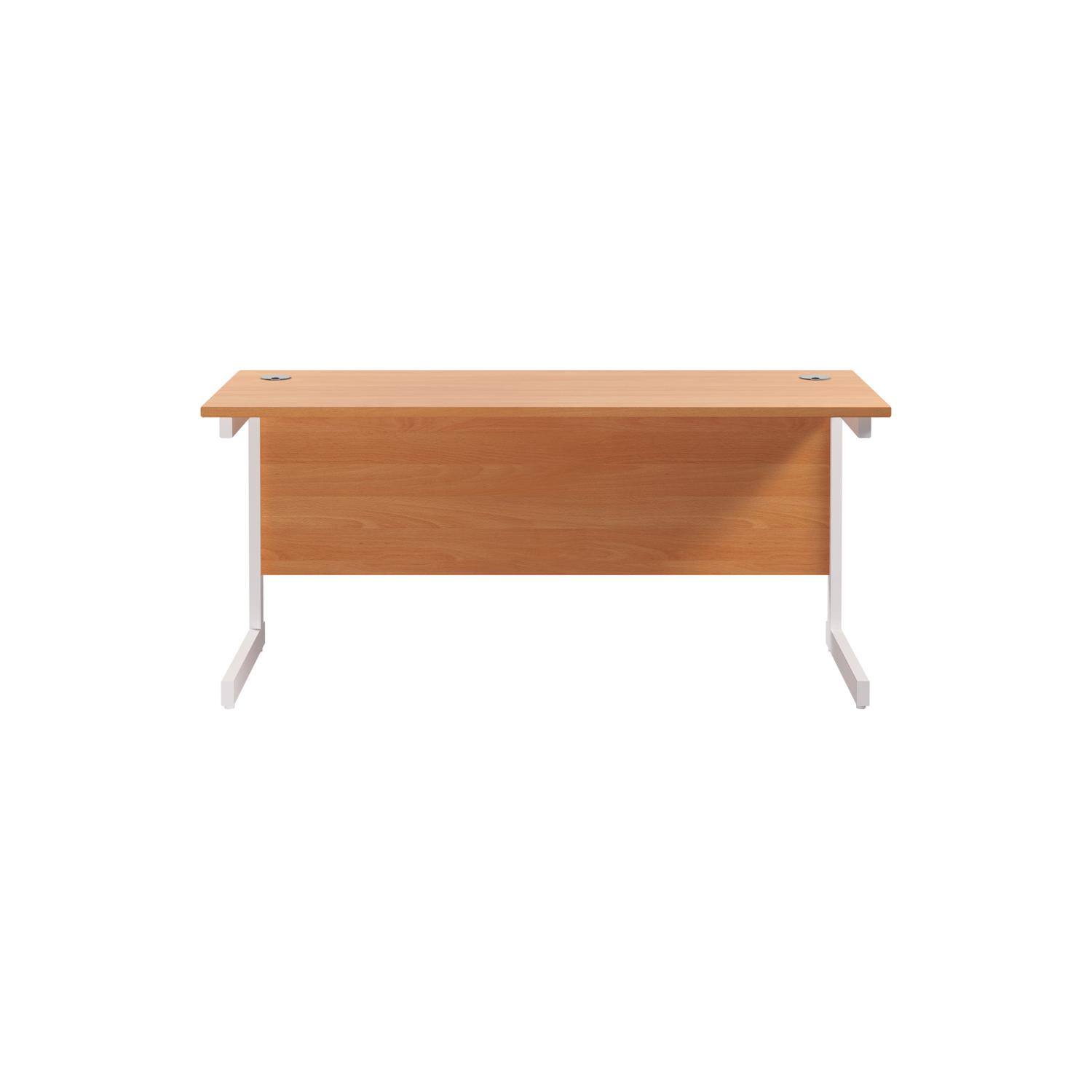 Single Upright Rectangular Desk: 600mm Deep 1800 X 600 Beech/White Single Upright Rectangular Desk: 600mm Deep 1800 X 600 Beech/White