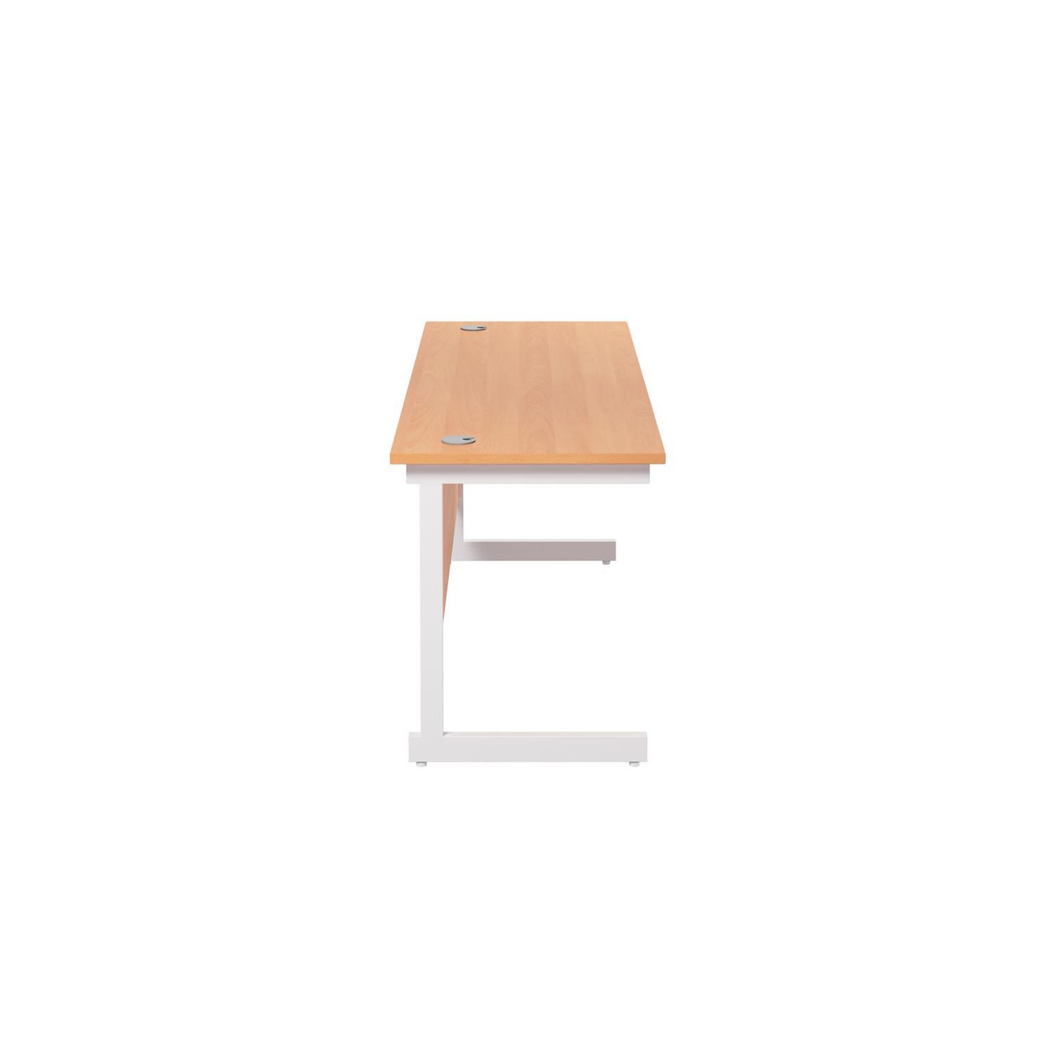 Single Upright Rectangular Desk: 600mm Deep 1800 X 600 Beech/White Single Upright Rectangular Desk: 600mm Deep 1800 X 600 Beech/White