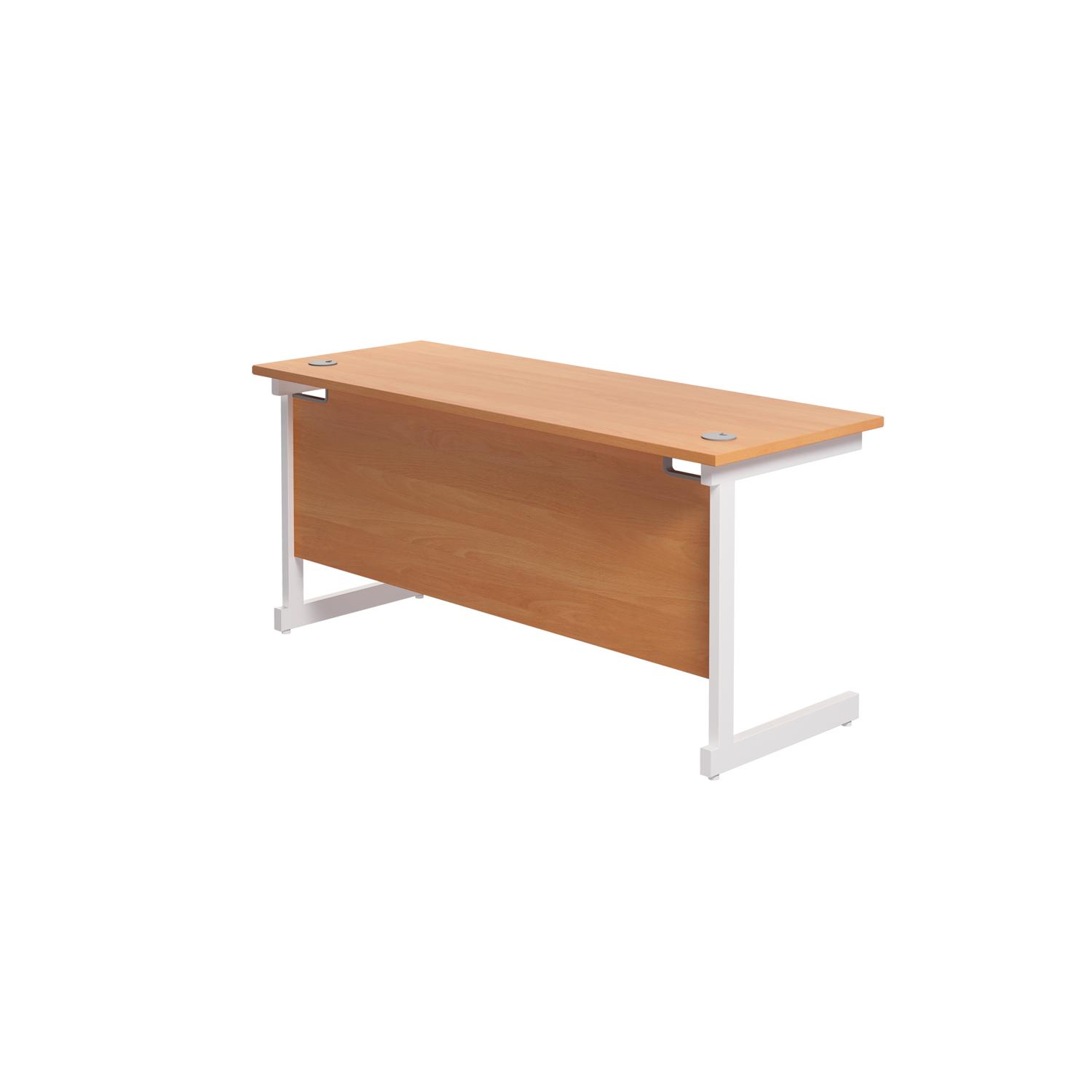 Single Upright Rectangular Desk: 600mm Deep 1800 X 600 Beech/White Single Upright Rectangular Desk: 600mm Deep 1800 X 600 Beech/White