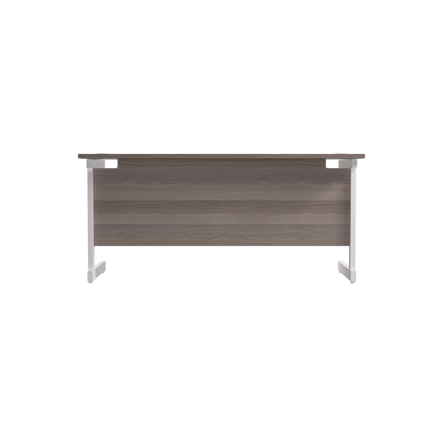 Single Upright Rectangular Desk: 600mm Deep 1800 X 600 Grey Oak/White Single Upright Rectangular Desk: 600mm Deep 1800 X 600 Grey Oak/White