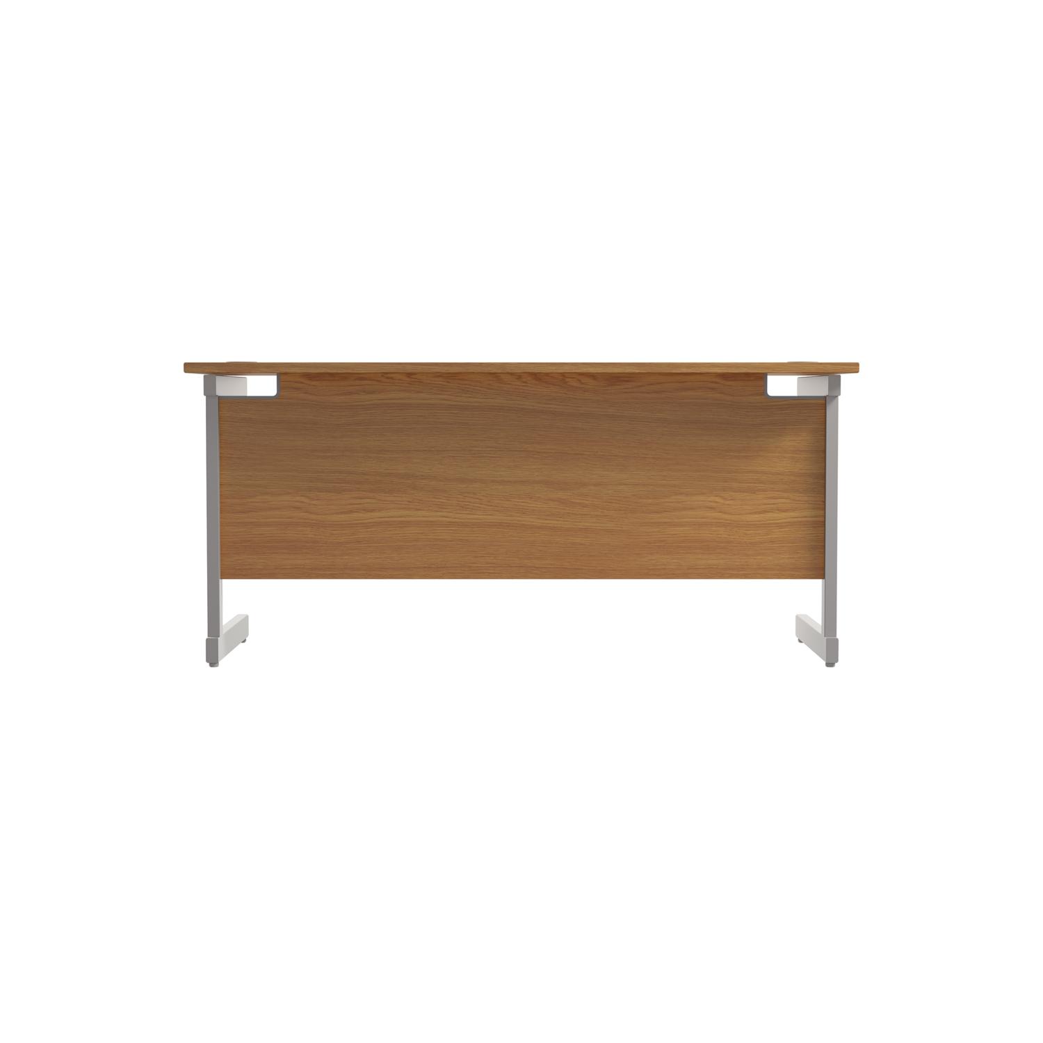 Single Upright Rectangular Desk: 600mm Deep  1800 X 600 Nova Oak/Silver