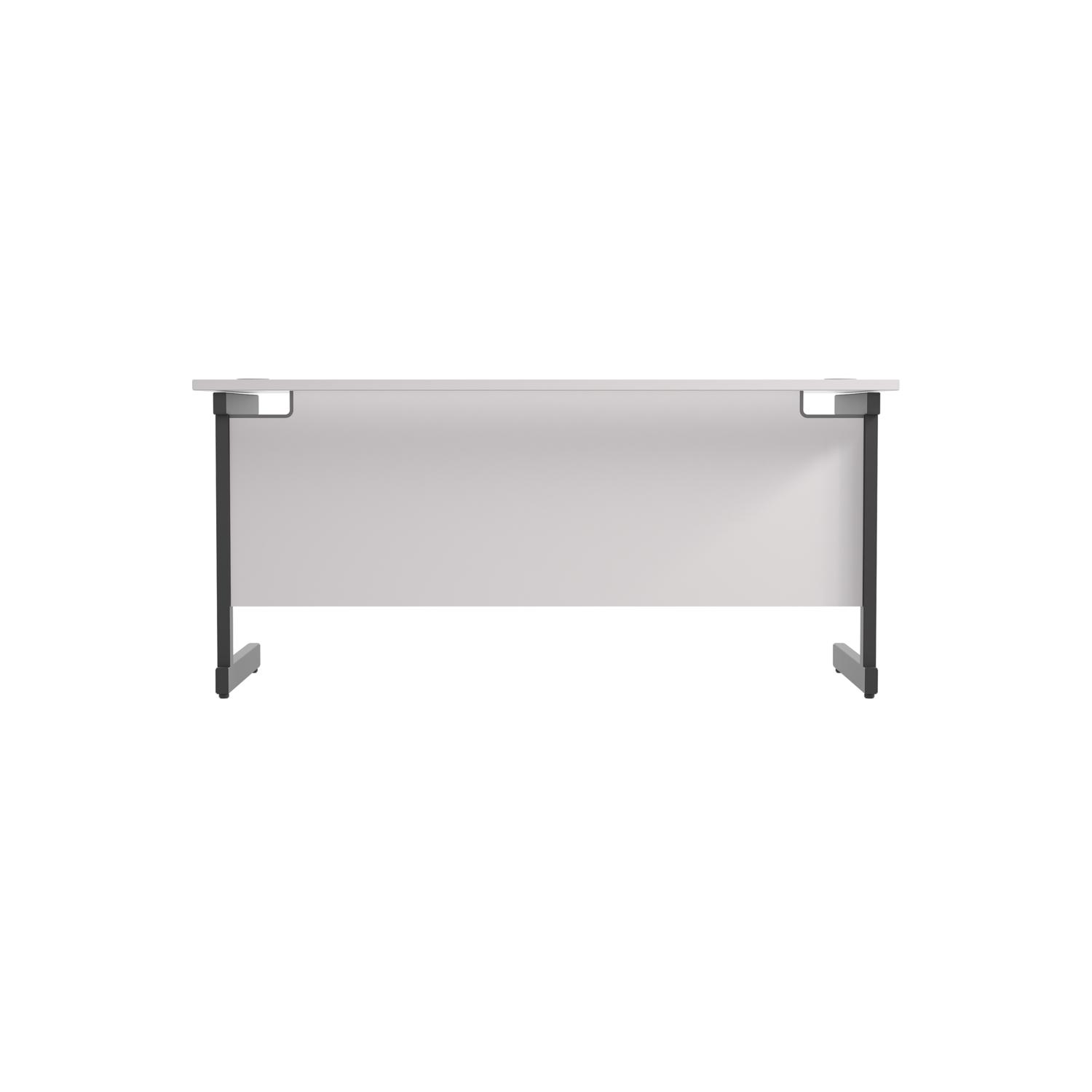 Single Upright Rectangular Desk: 600mm Deep  1800 X 600 White/Black