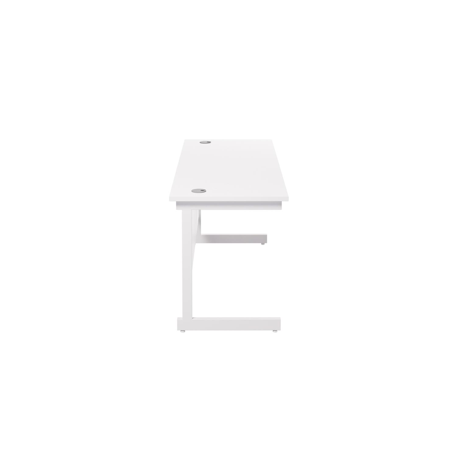 Single Upright Rectangular Desk: 600mm Deep 1800 X 600 White/White Single Upright Rectangular Desk: 600mm Deep 1800 X 600 White/White