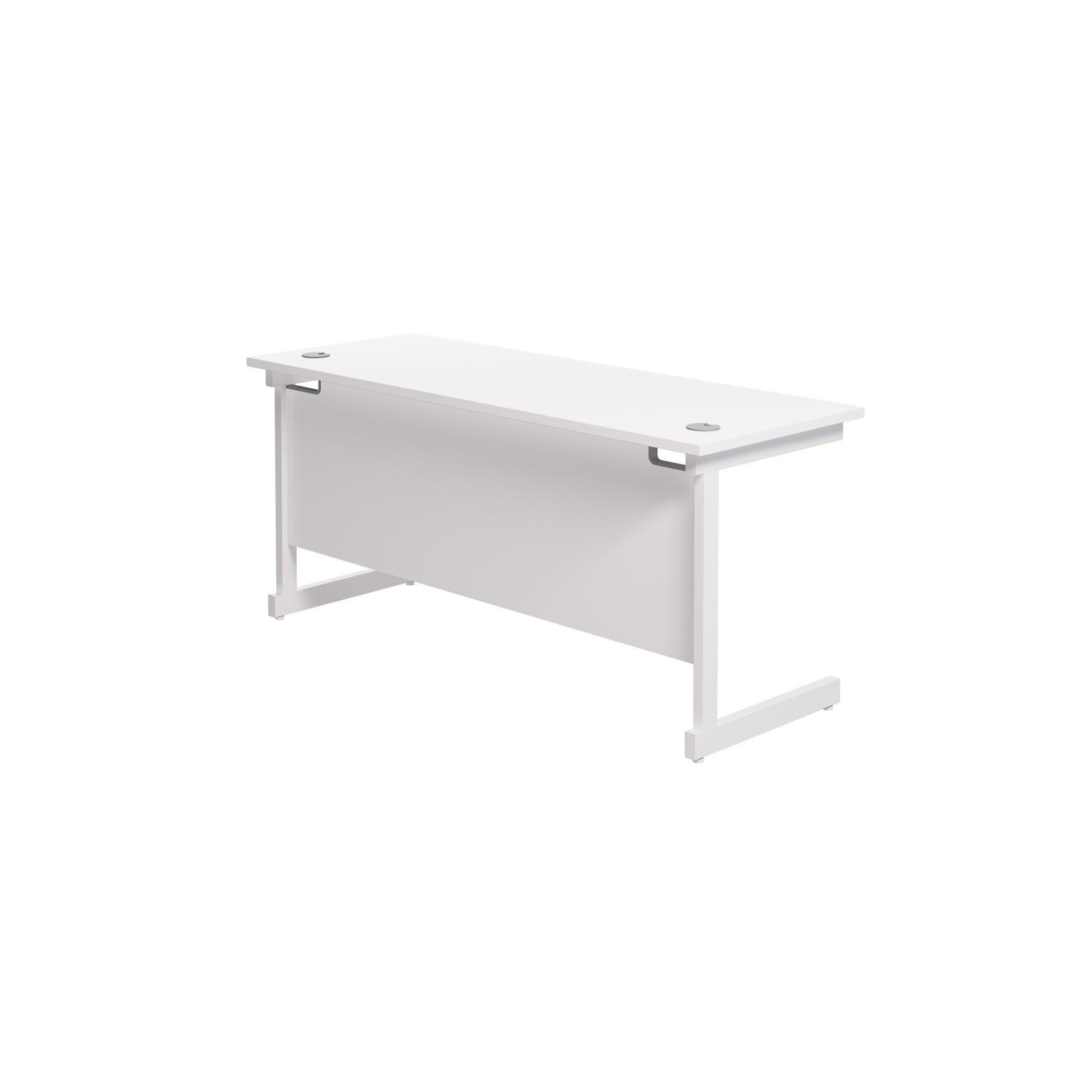 Single Upright Rectangular Desk: 600mm Deep 1800 X 600 White/White Single Upright Rectangular Desk: 600mm Deep 1800 X 600 White/White