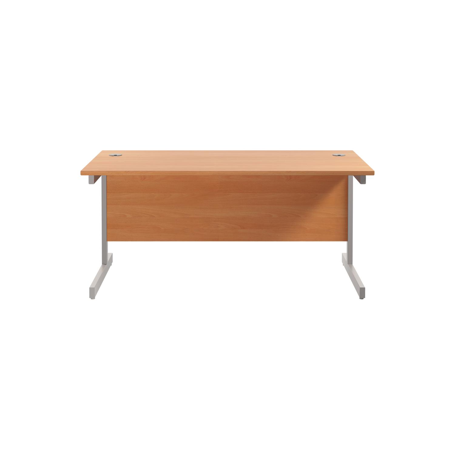 Single Upright Rectangular Desk: 800mm Deep 1800 X 800 Beech/Silver Single Upright Rectangular Desk: 800mm Deep 1800 X 800 Beech/Silver