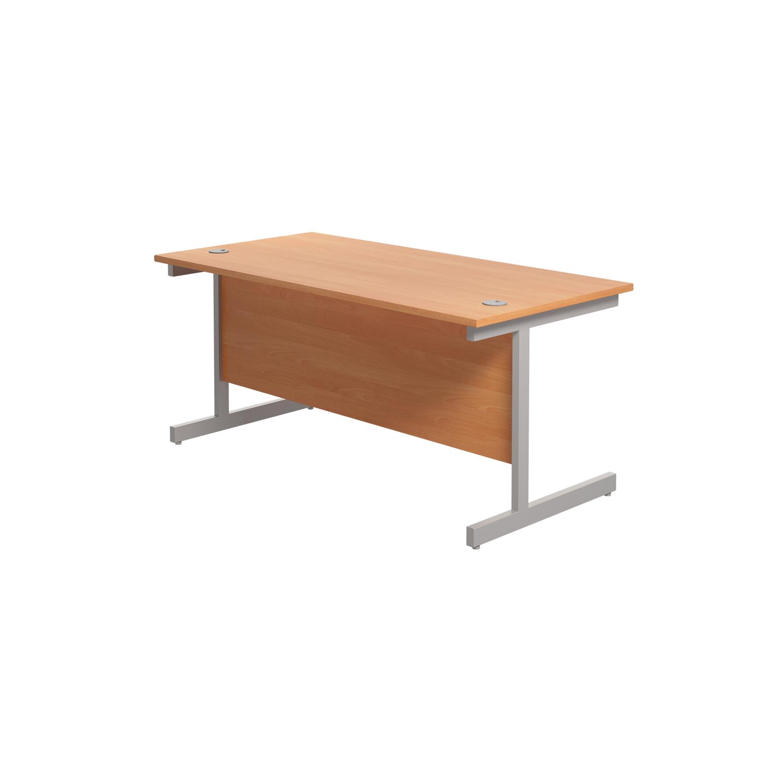 Single Upright Rectangular Desk: 800mm Deep 1800 X 800 Beech/Silver Single Upright Rectangular Desk: 800mm Deep 1800 X 800 Beech/Silver