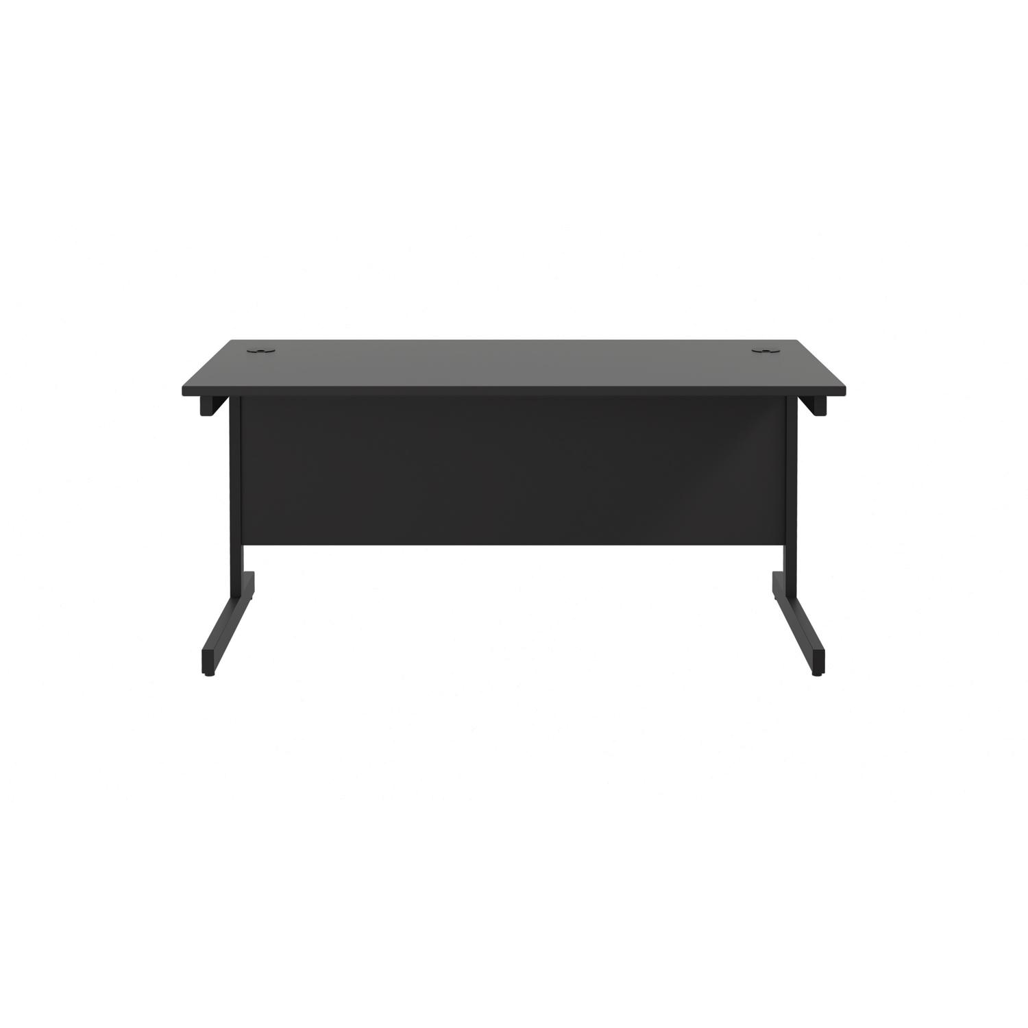 Single Upright Rectangular Desk: 800mm Deep  1800 X 800 Black/Black