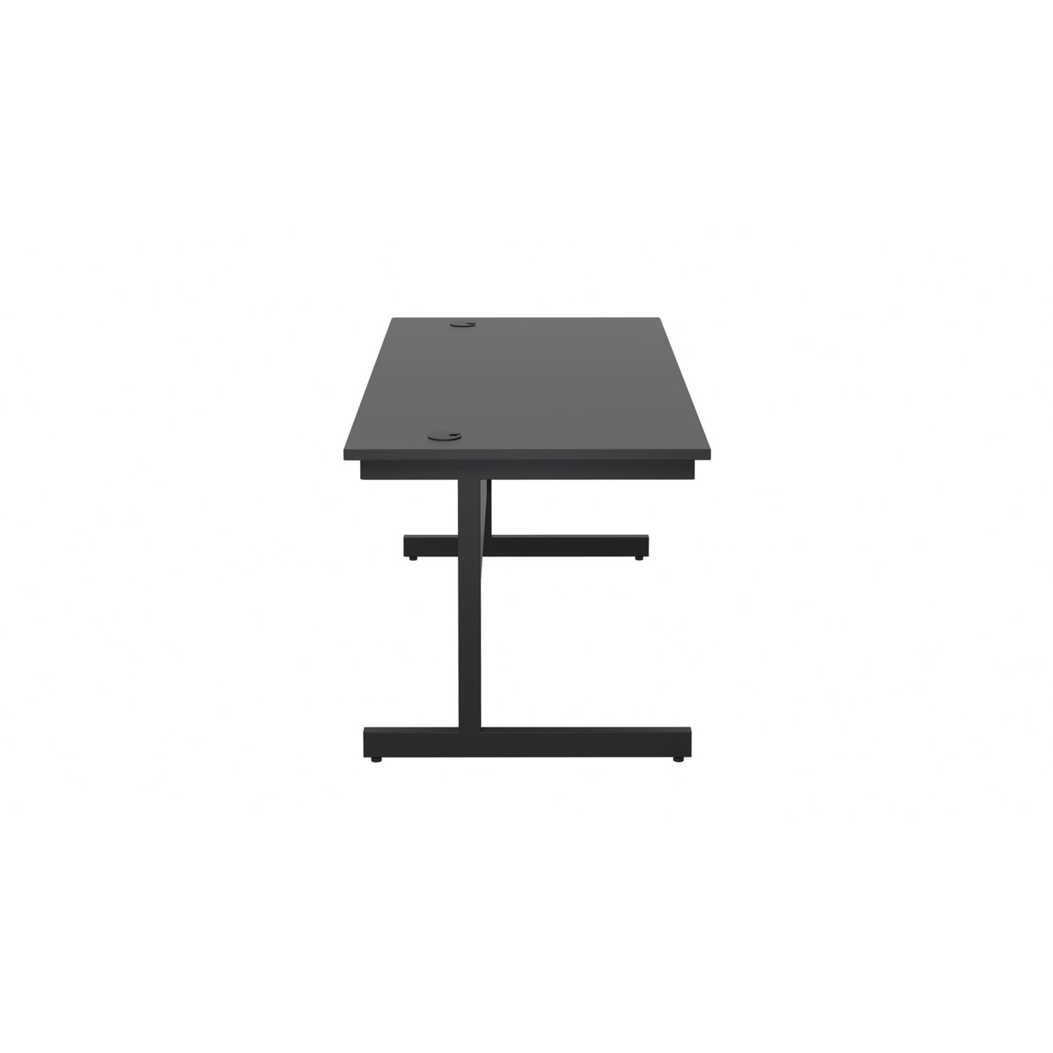 Single Upright Rectangular Desk: 800mm Deep  1800 X 800 Black/Black