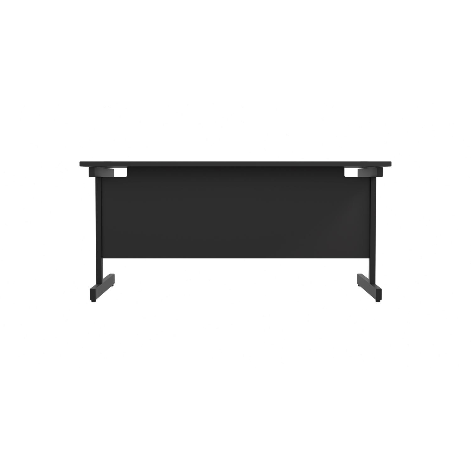 Single Upright Rectangular Desk: 800mm Deep  1800 X 800 Black/Black