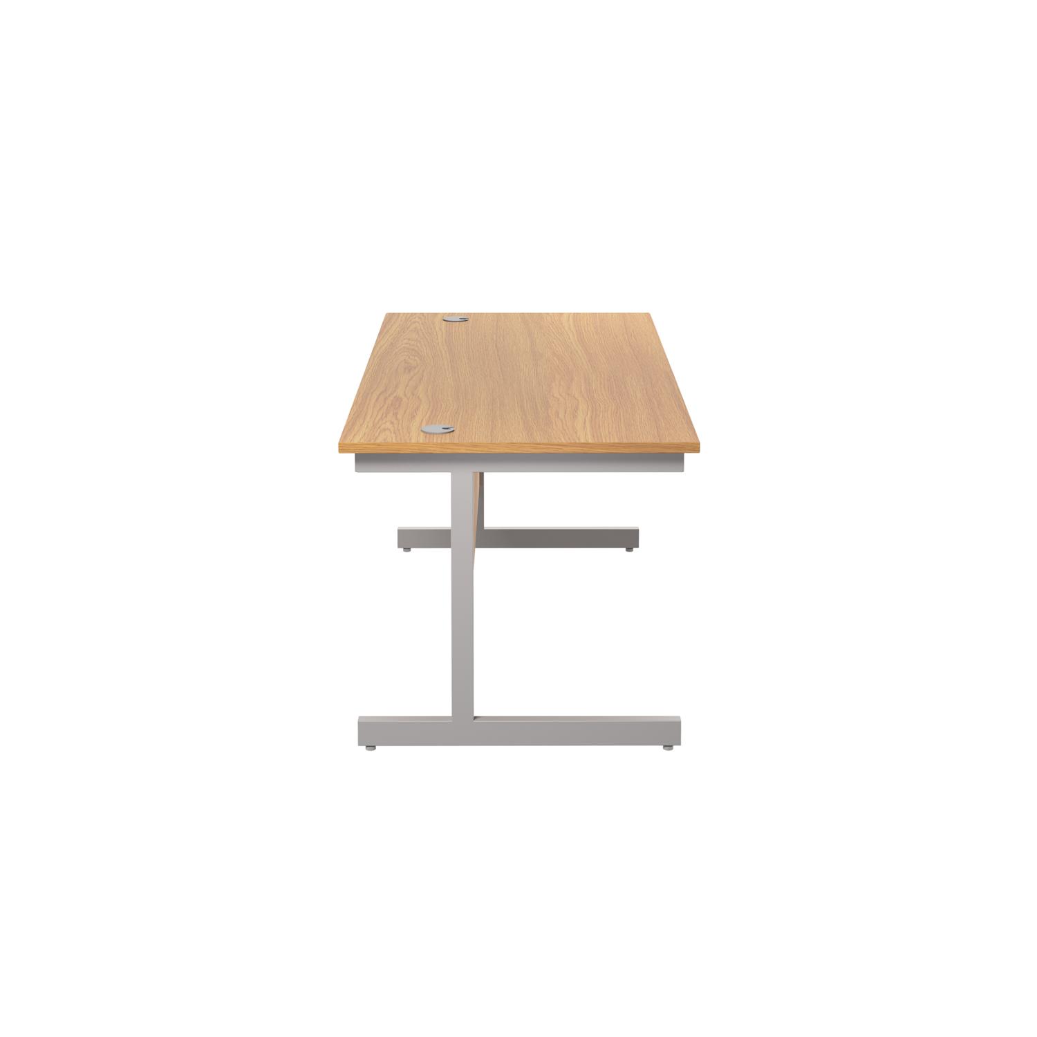 Single Upright Rectangular Desk: 800mm Deep 1800 X 800 Nova Oak/Silver Single Upright Rectangular Desk: 800mm Deep 1800 X 800 Nova Oak/Silver