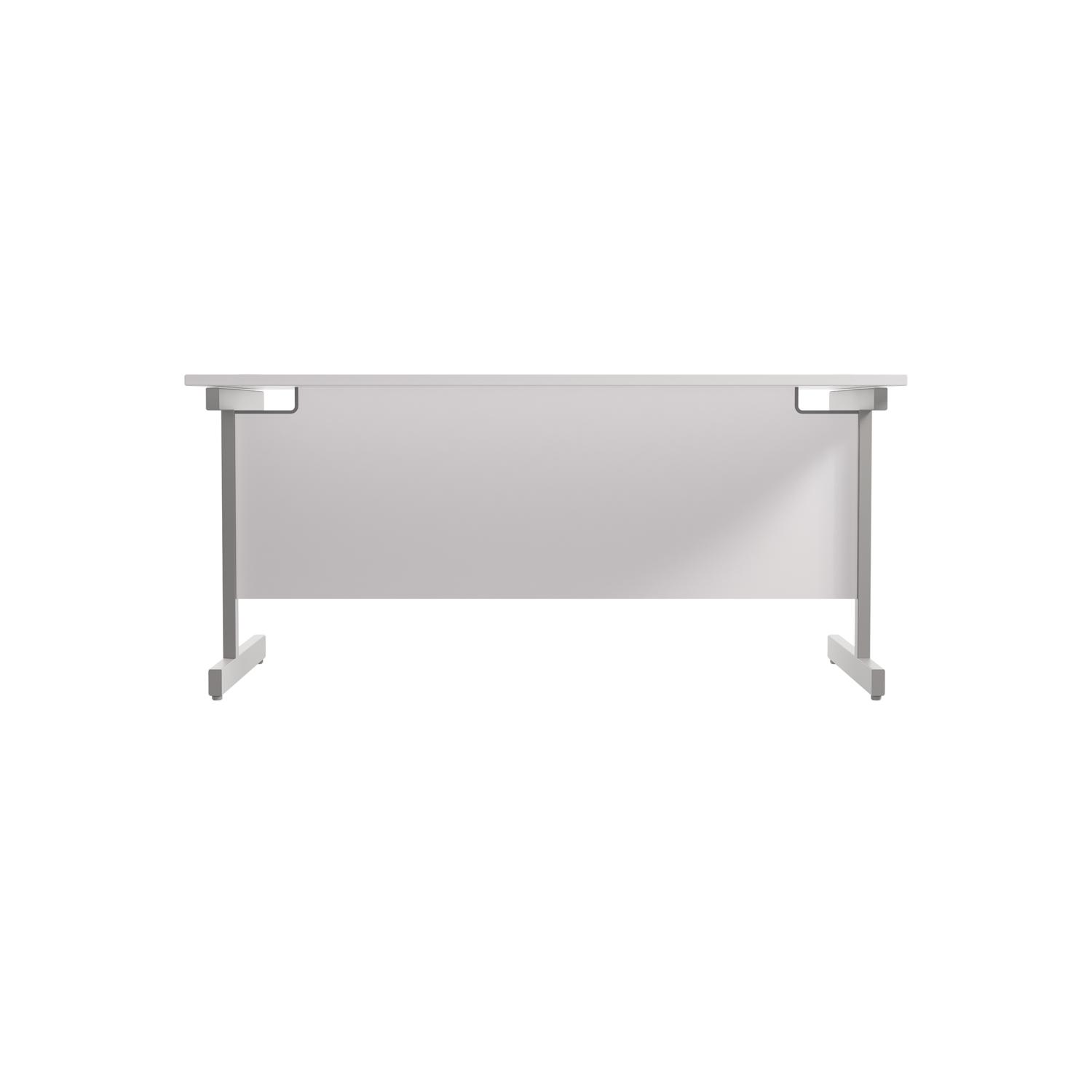 Single Upright Rectangular Desk: 800mm Deep  1800 X 800 White/Silver
