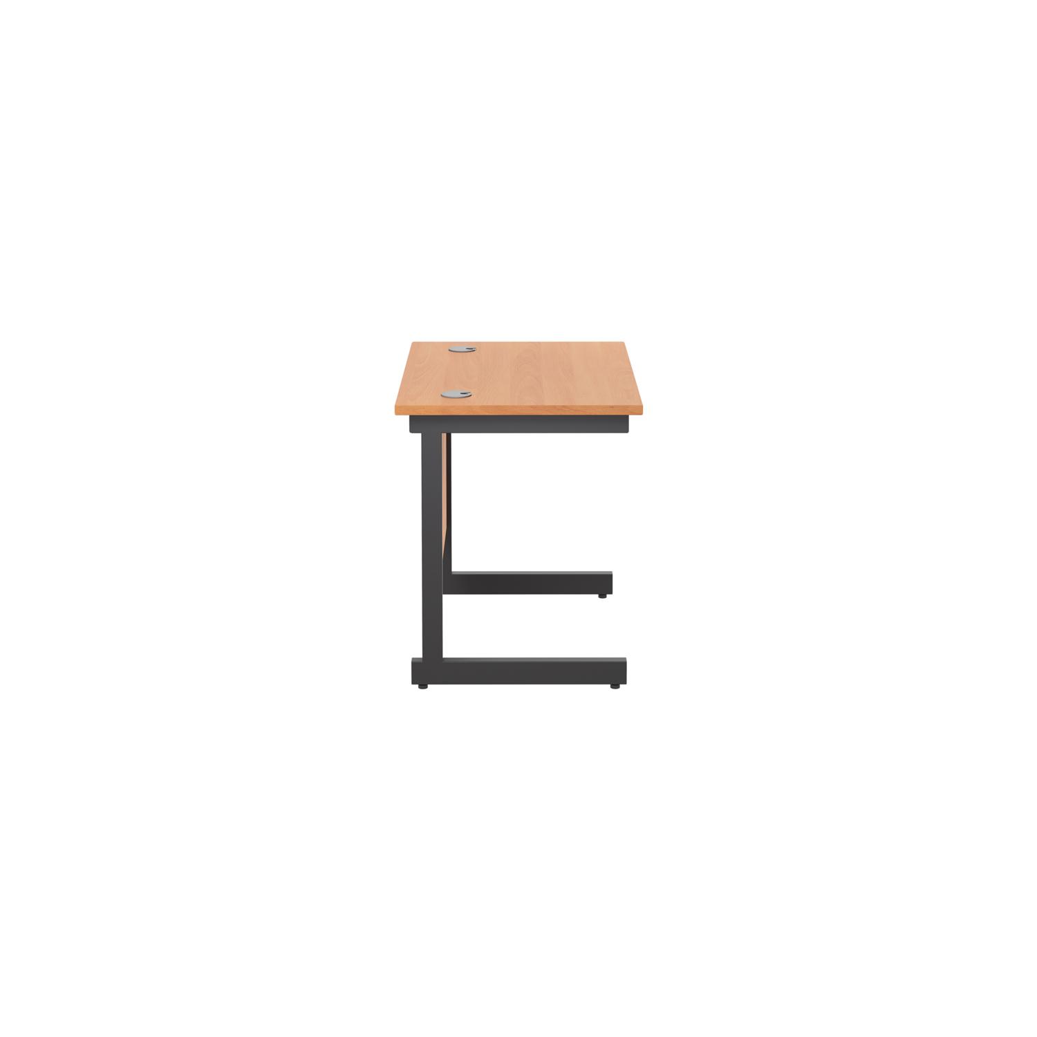 Single Upright Rectangular Desk: 600mm Deep 800 X 600 Beech/Black Single Upright Rectangular Desk: 600mm Deep 800 X 600 Beech/Black